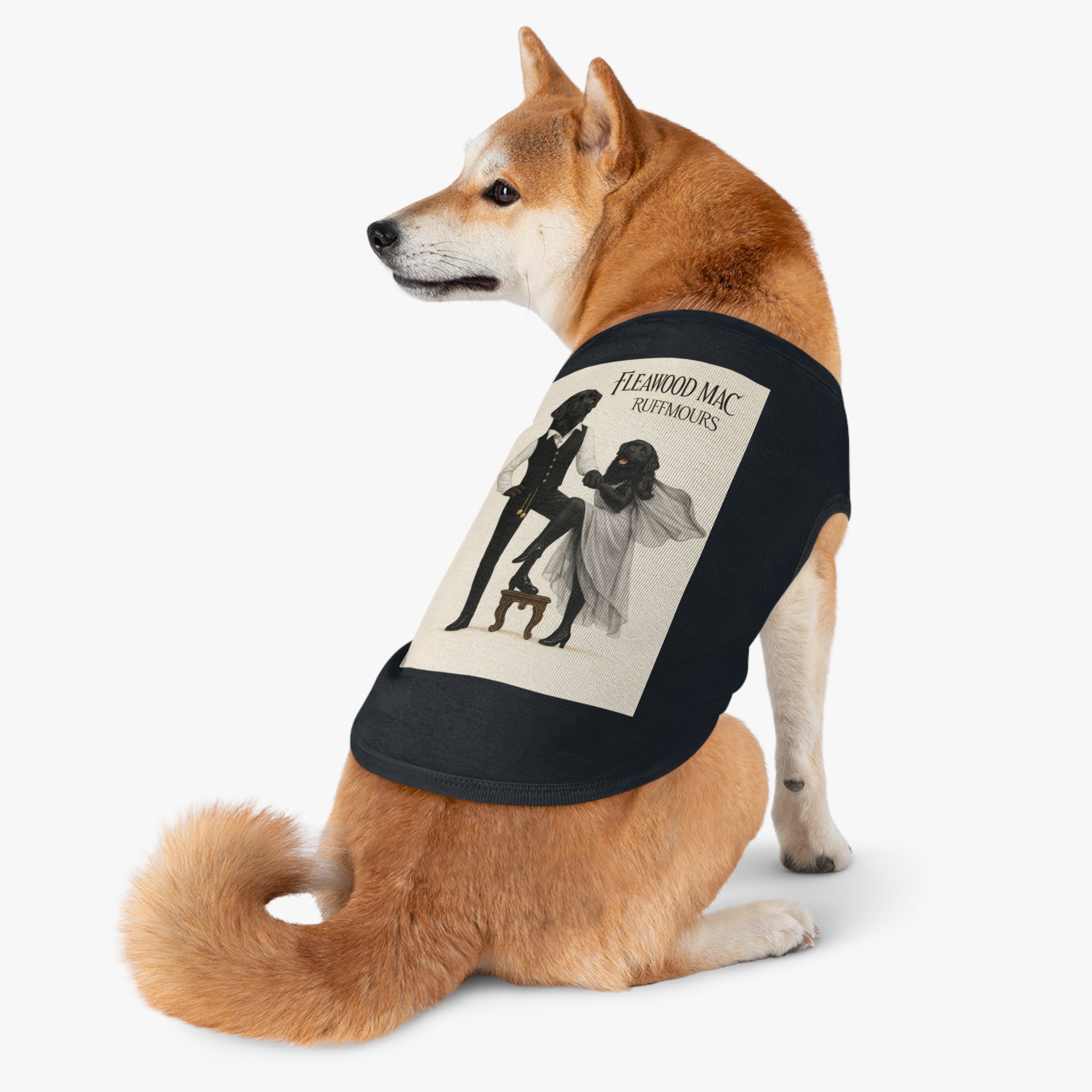 Fleetwoof Mac Ruffmours Pet Tank Top (Black Labs) -- Funny Fleetwood Mac Parody Shirt for Dogs Lovers