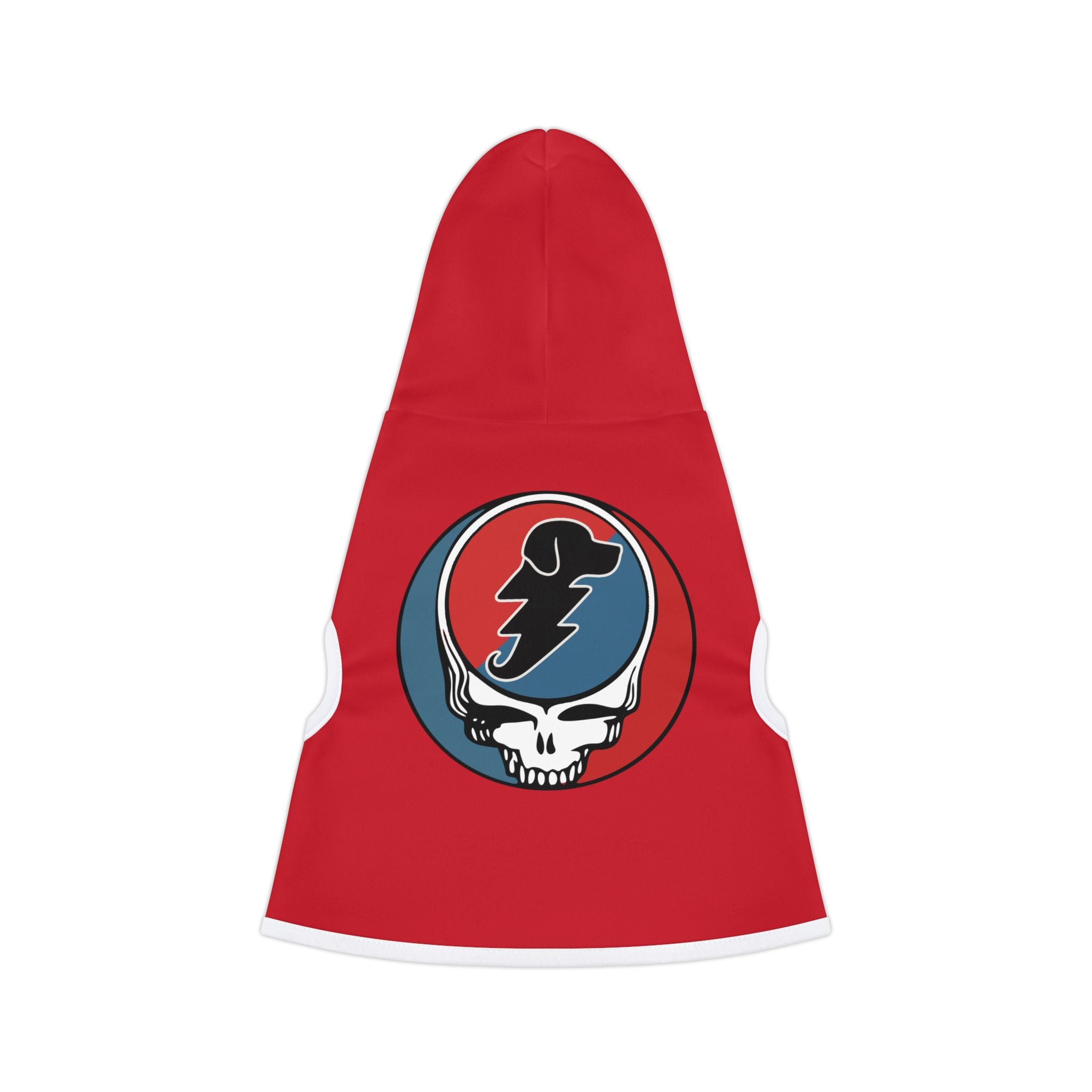 Grateful Dead Parody Dog Hoodie (Red) -- Funny Gift for Deadheads and Dog Fans
