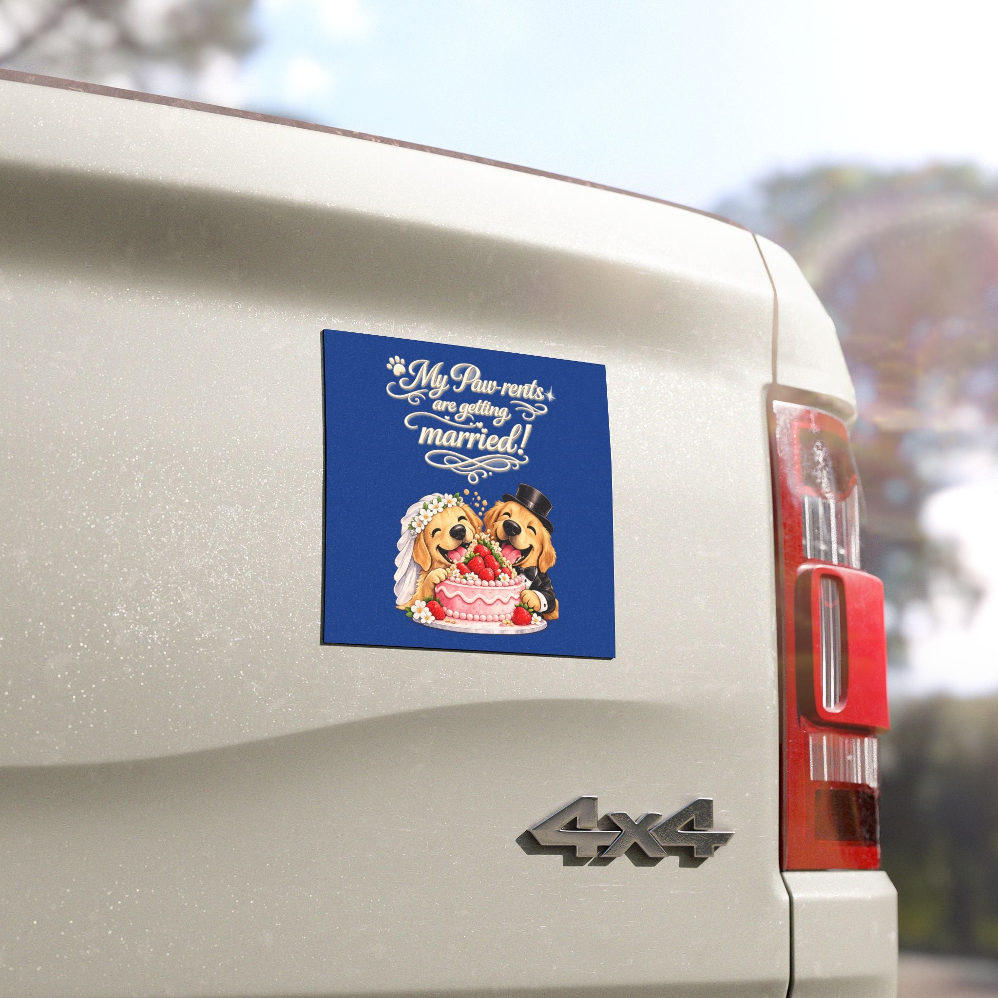 My Paw-rents Are Getting Married! Lab/Golden Retriever Wedding Car Magnet