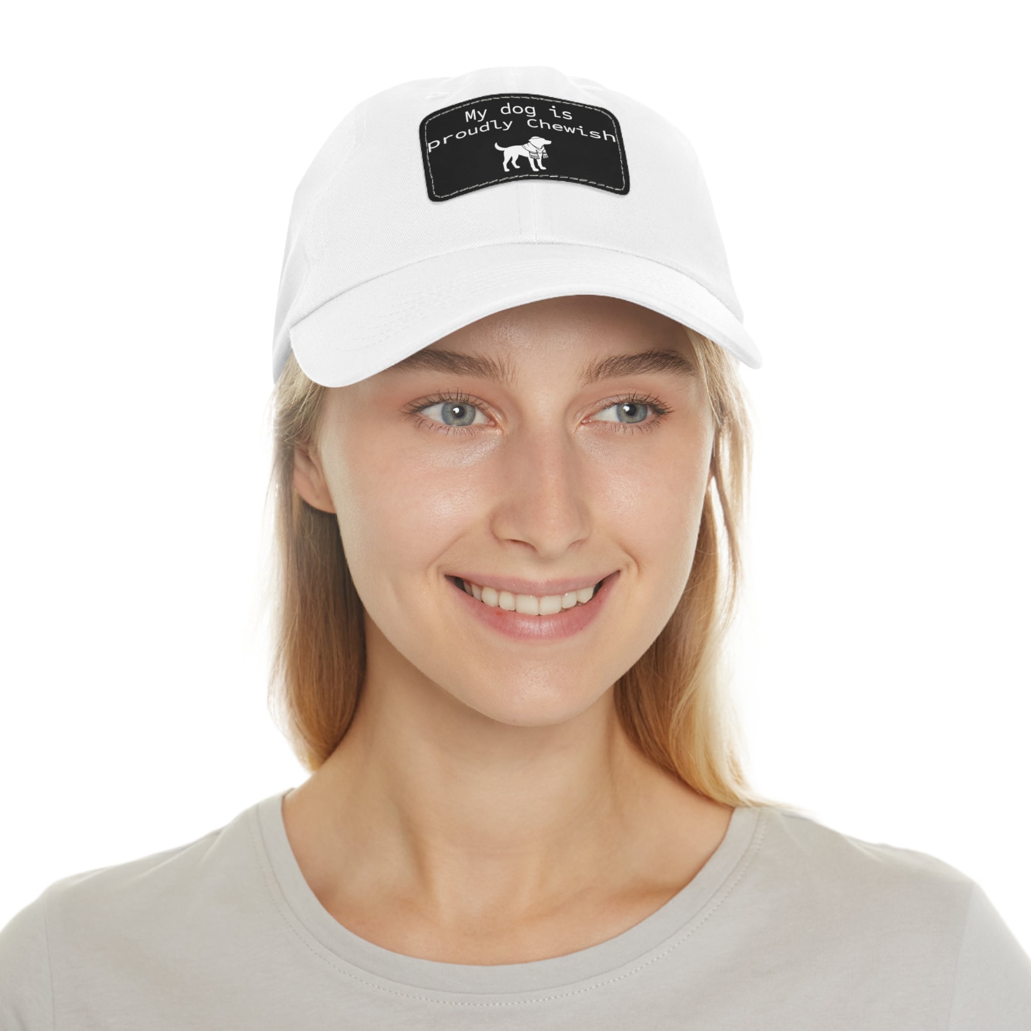 My Dog is Proudly Chewish Hat with patch -- Funny Hat for Dog Lovers