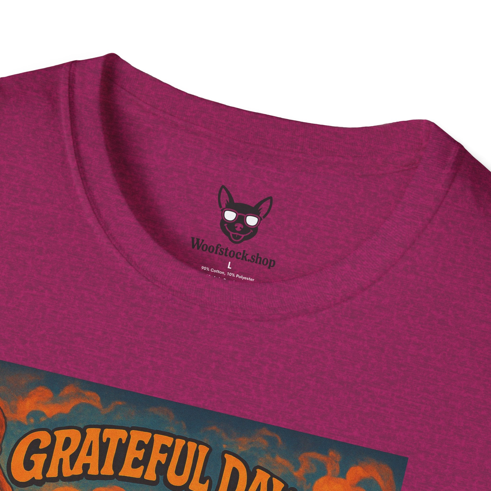 Grateful Dead Concert Poster Dog Parody Unisex Softstyle T-Shirt – Funny Tee for Music and Dog Lovers