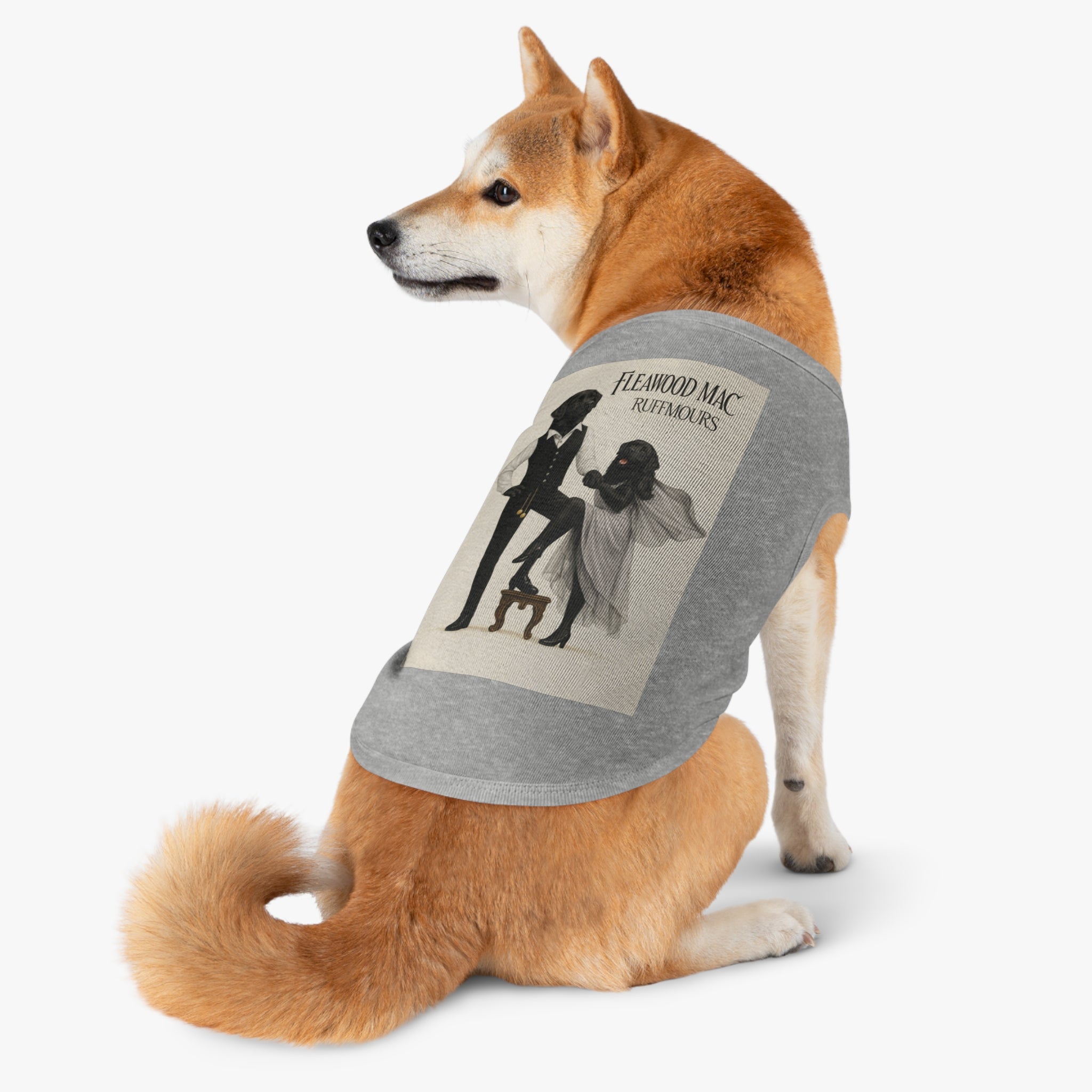 Fleetwoof Mac Ruffmours Pet Tank Top (Black Labs) -- Funny Fleetwood Mac Parody Shirt for Dogs Lovers