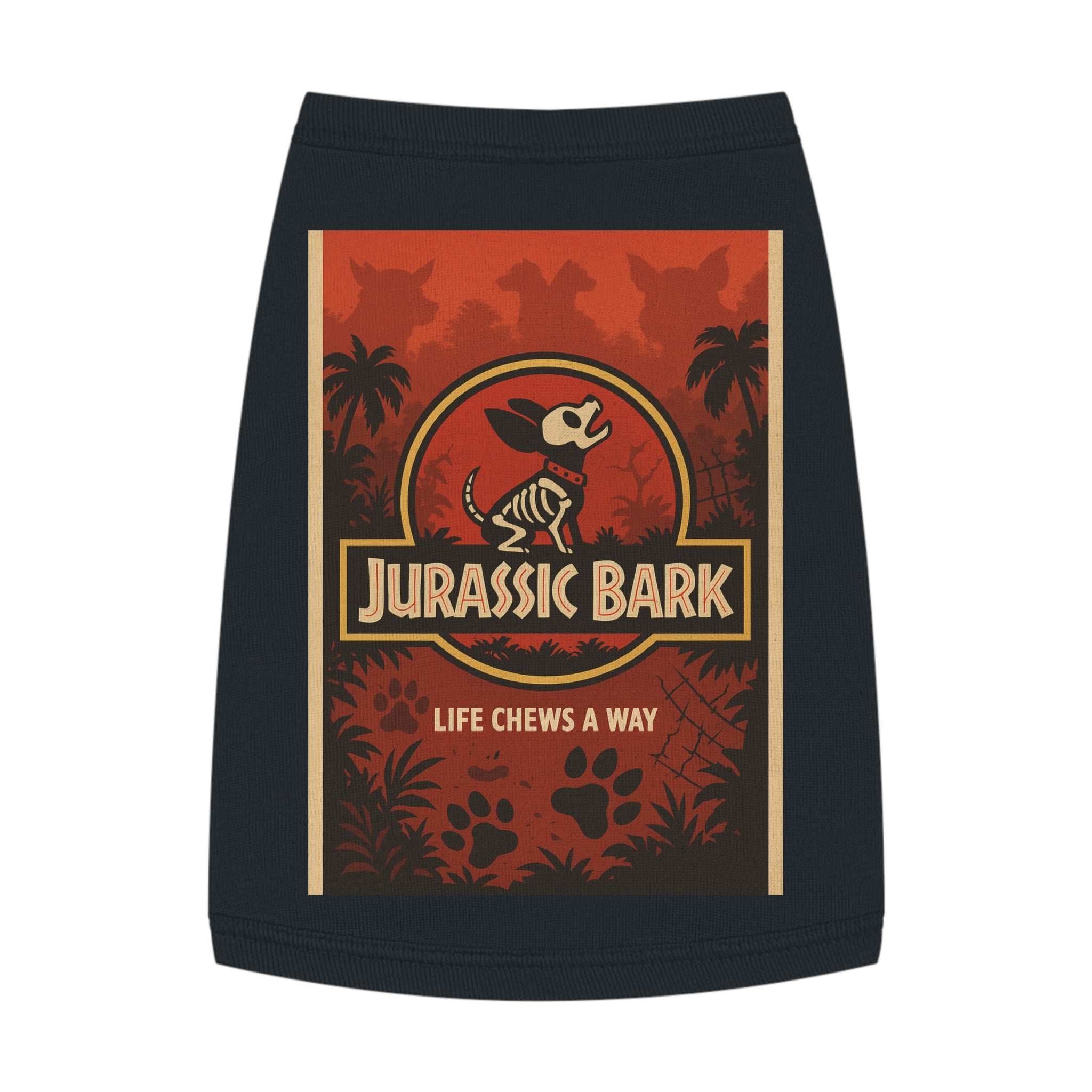 Jurassic Bark Pet Tank Top-- Funny "Jurassic Park" Parody Shirt for Dog Lovers