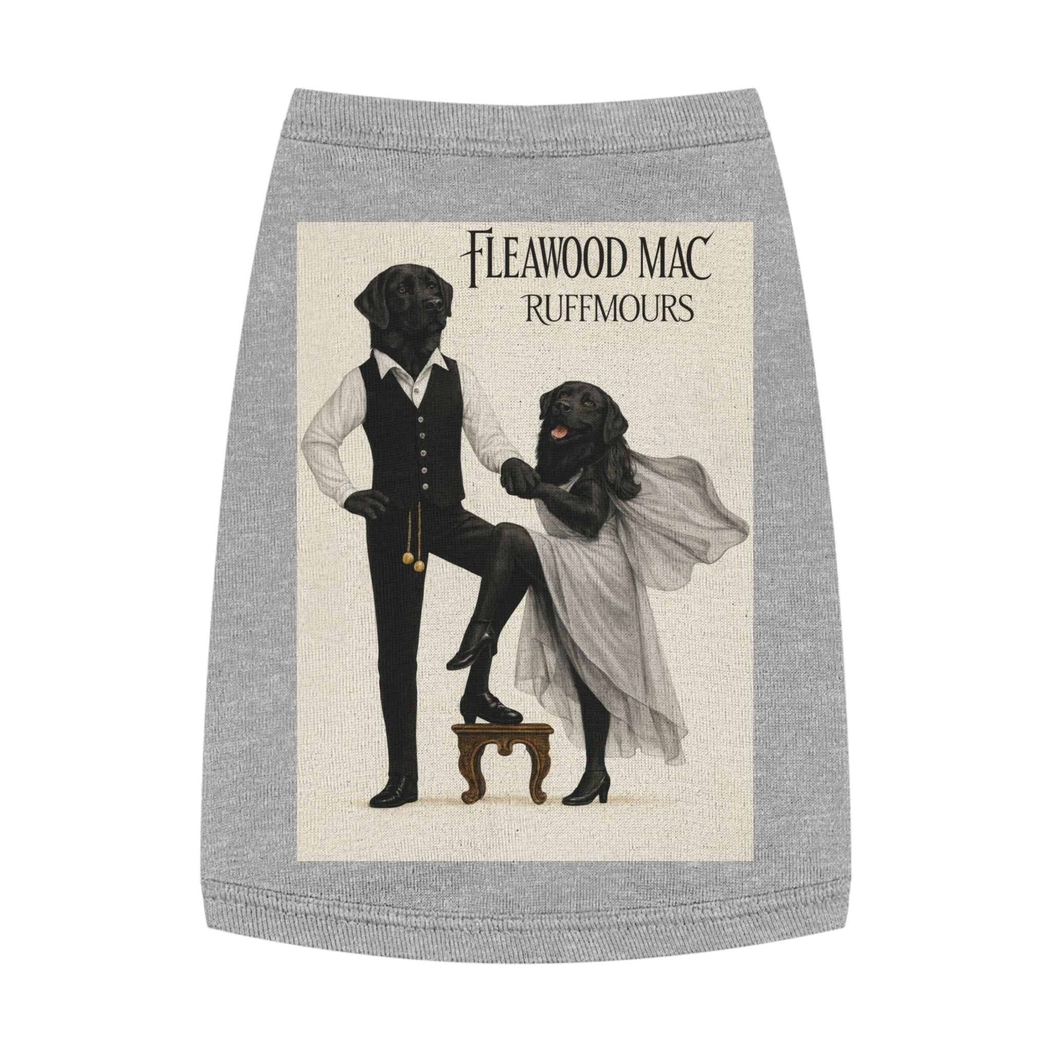 Fleetwoof Mac Ruffmours Pet Tank Top (Black Labs) -- Funny Fleetwood Mac Parody Shirt for Dogs Lovers