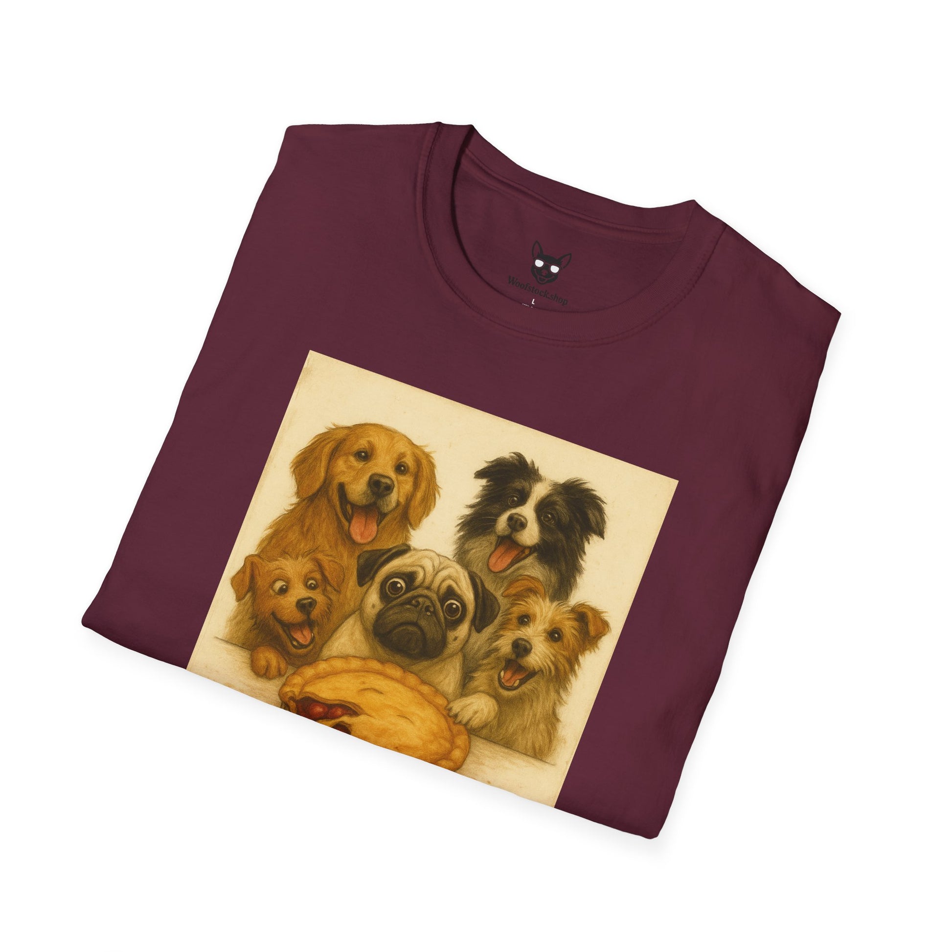 American Pie Movie Poster Dog Parody Unisex Softstyle T-Shirt -- Funny Dog Movie Tee for Film and Dog Lovers