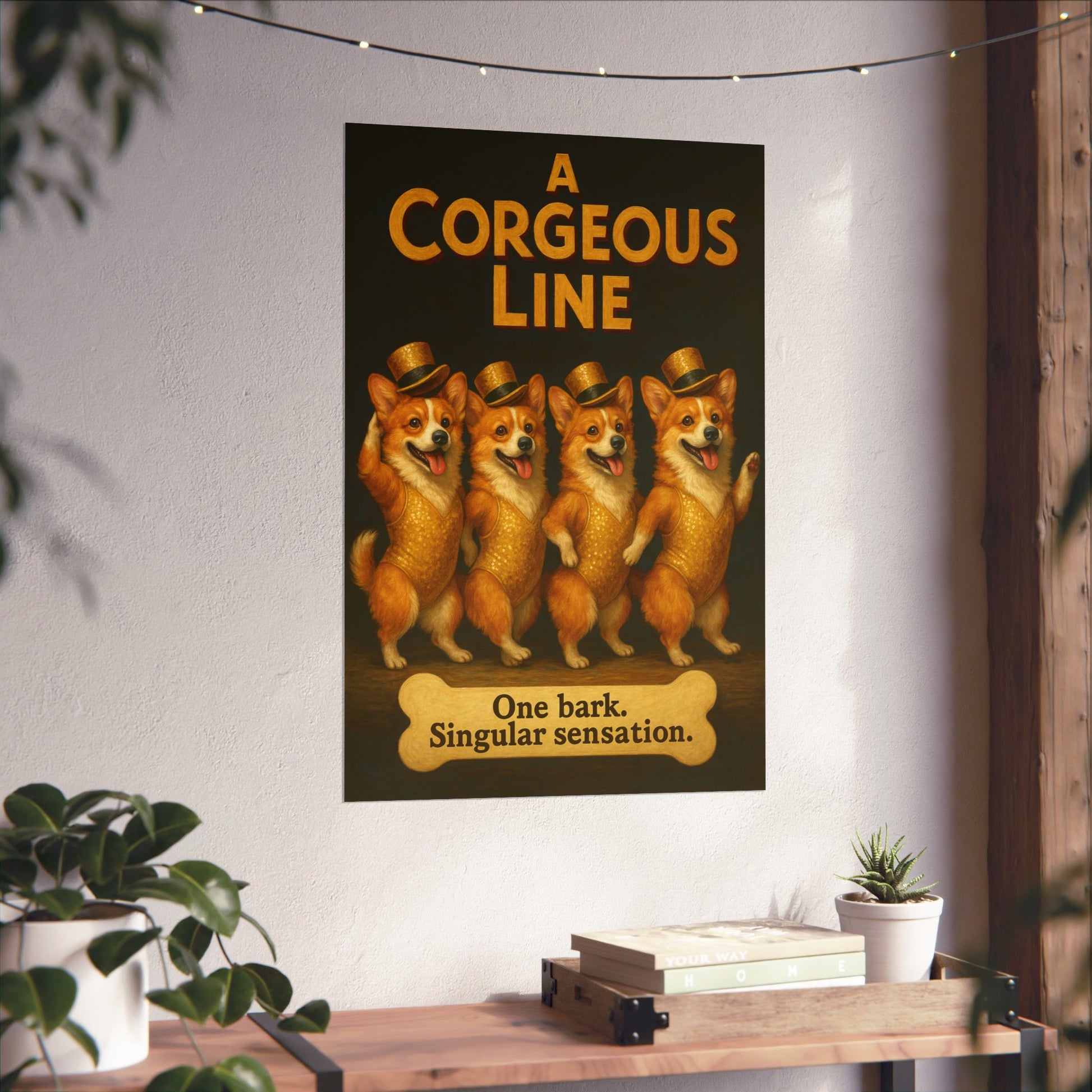 A Chorus Line Poster Dog Parody  -- A Corgeous Line -- Broadway Parody Wall Art -- Perfect for Pet and Theater Lovers