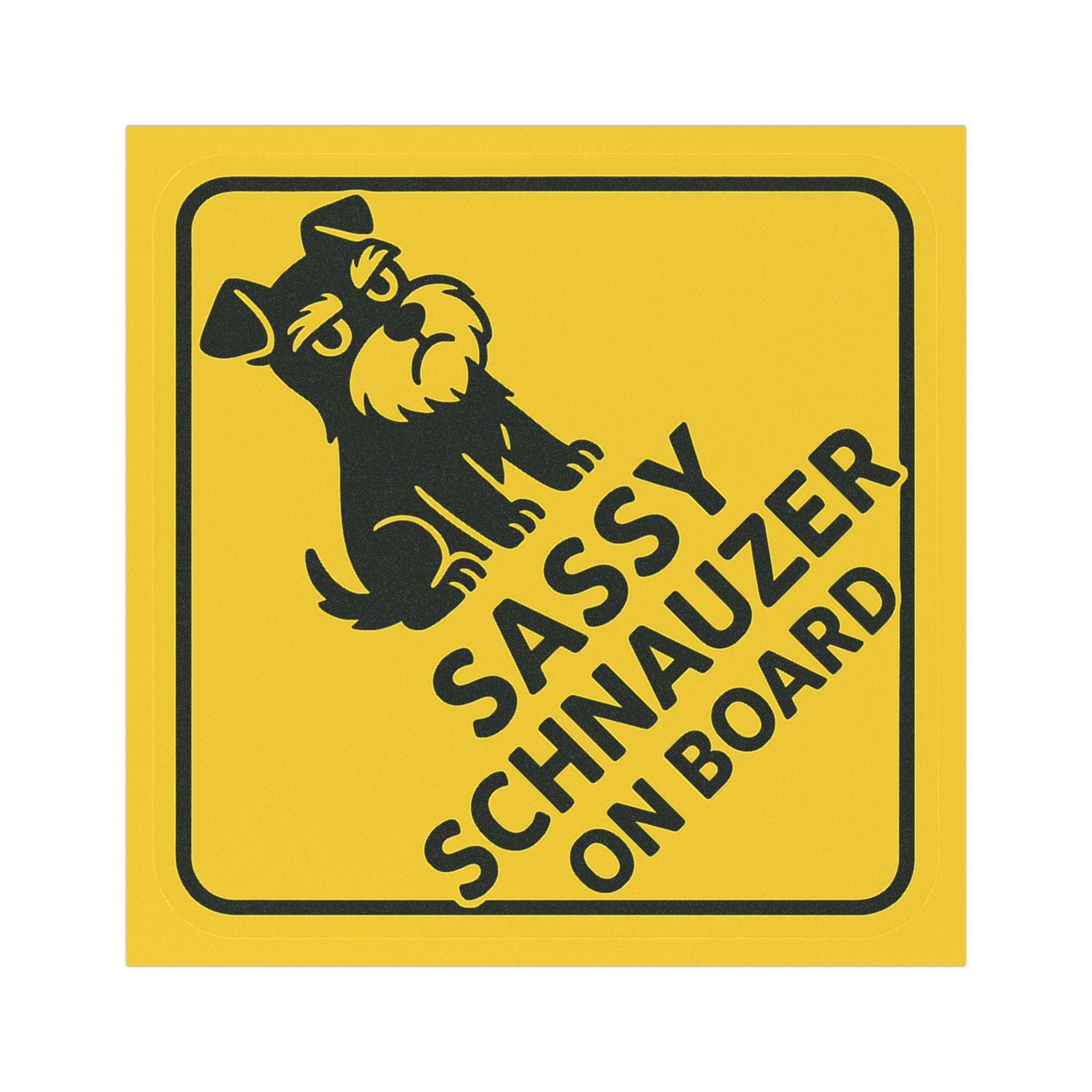 Sassy Schnauzer On Board Car Magnet