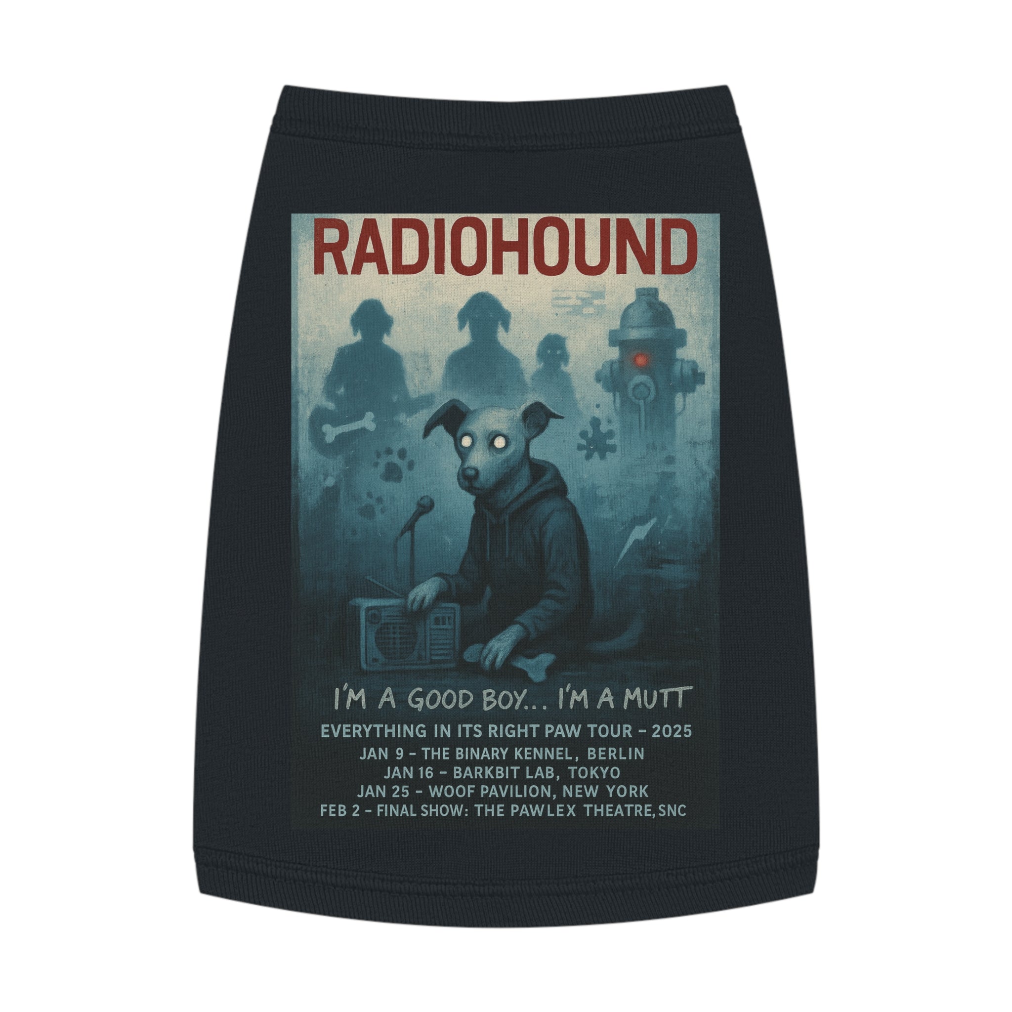 Radiohound Pet Tank Top-- Funny Parody Shirt for Dog Lovers
