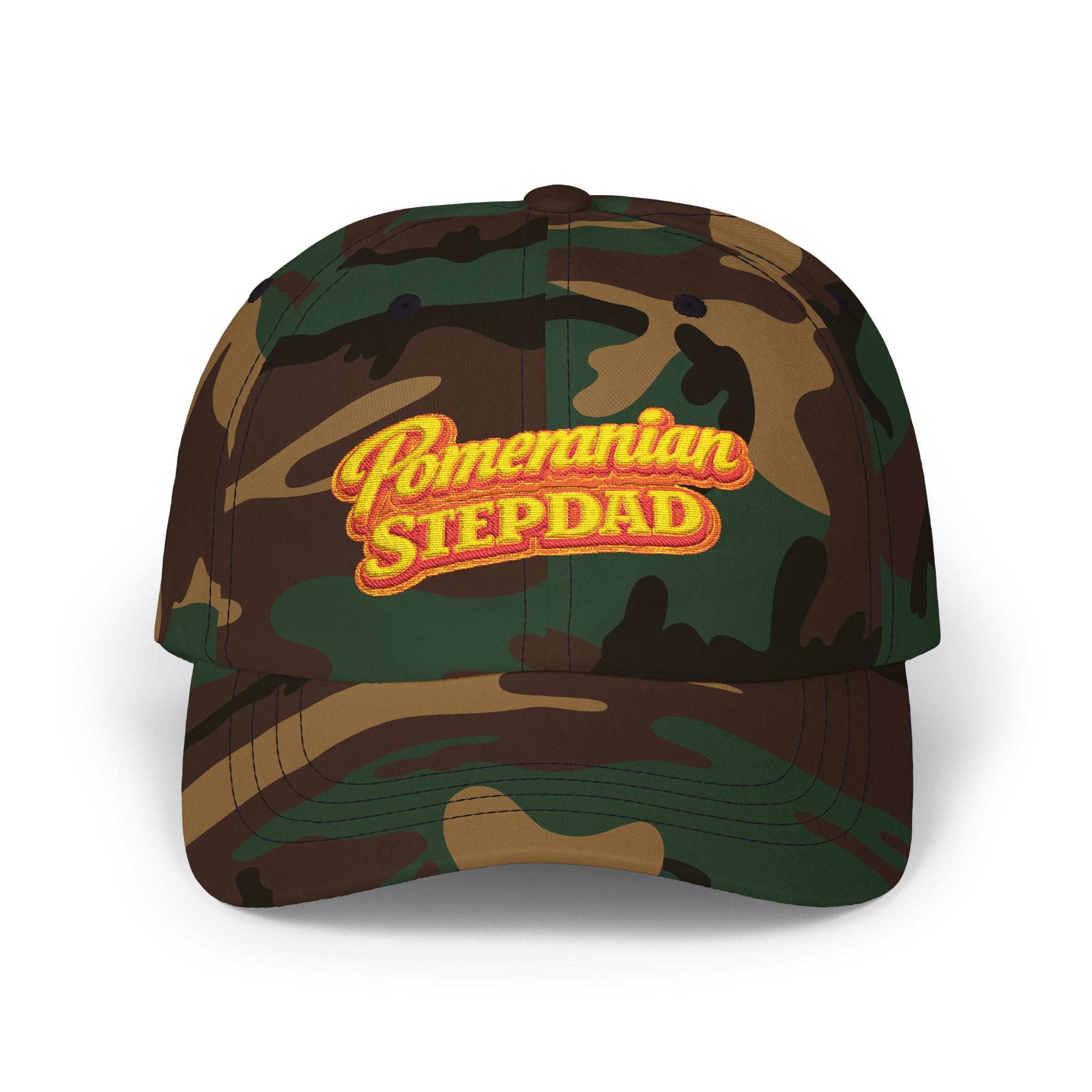 Pomeranian Stepdad Dad Cap — Embroidered Baseball Hat for Dog Lovers