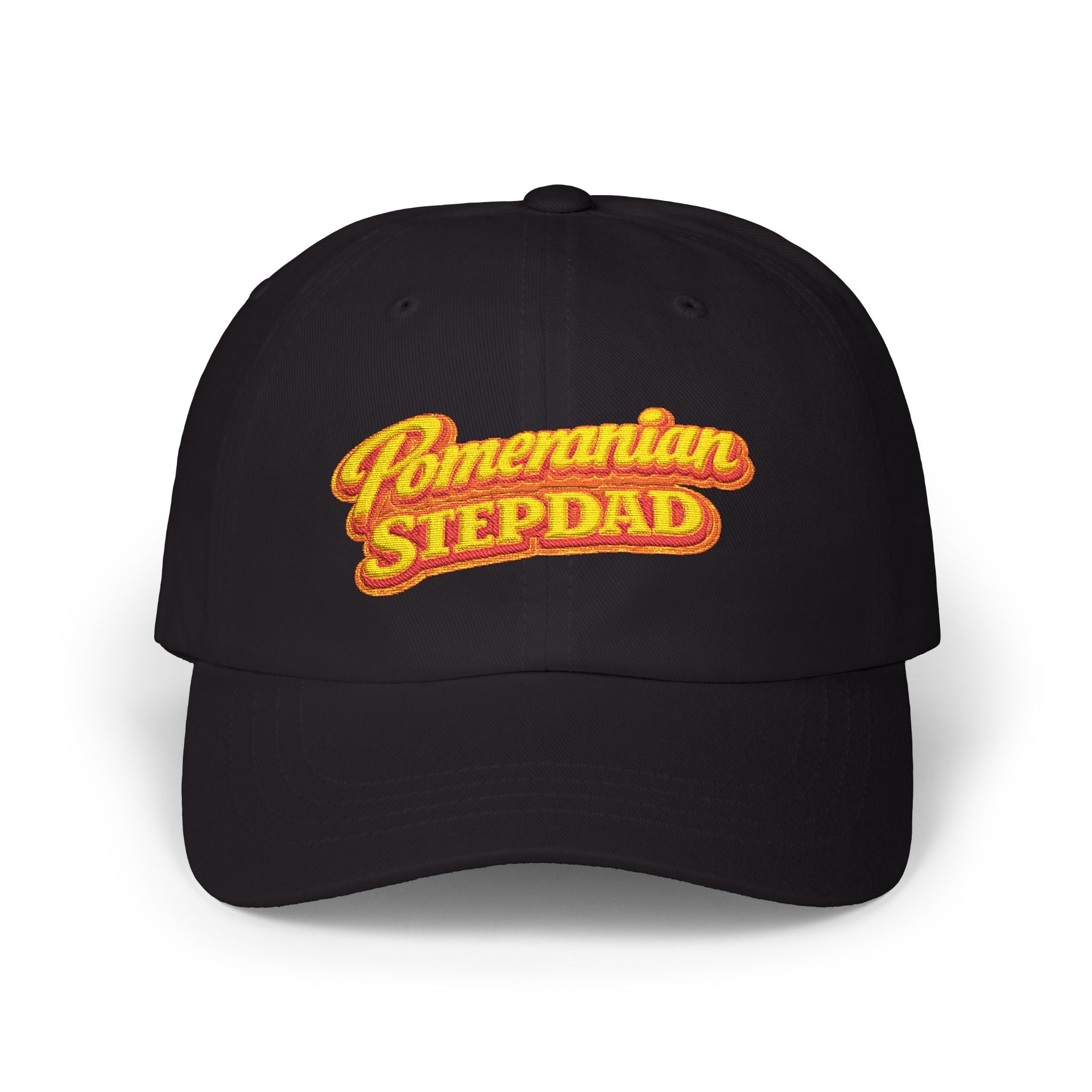 Pomeranian Stepdad Dad Cap — Embroidered Baseball Hat for Dog Lovers
