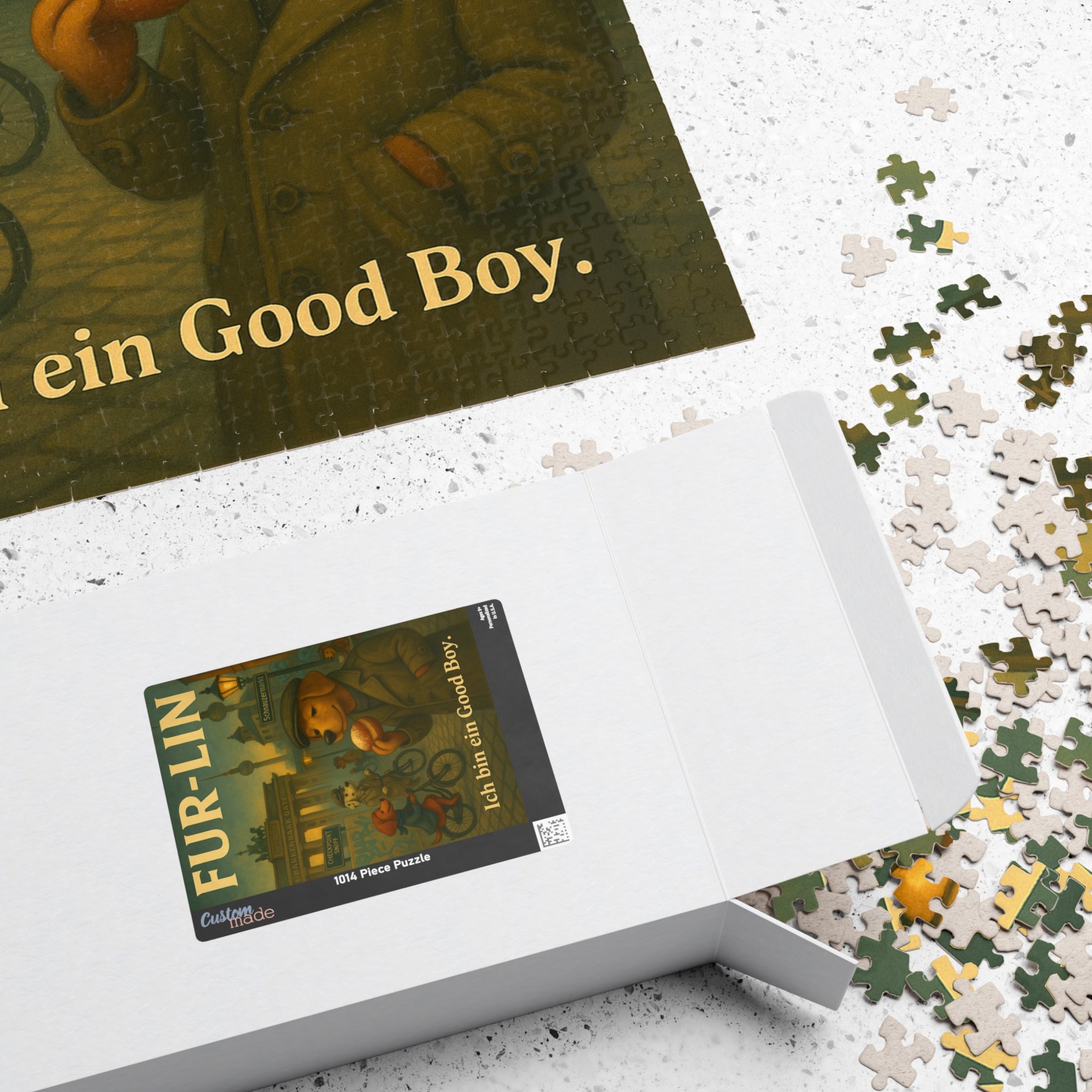 Furlin Vintage Travel Poster Puzzle – Funny Dog Puzzle Inspired by Berlin – 1,014 Pieces