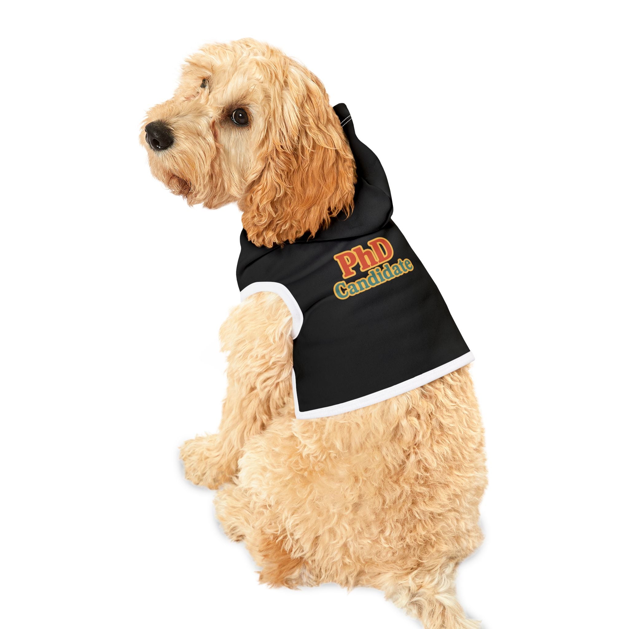 PhD Candidate Dog Hoodie – Funny Academic Pet Sweatshirt for Overachieving Pups