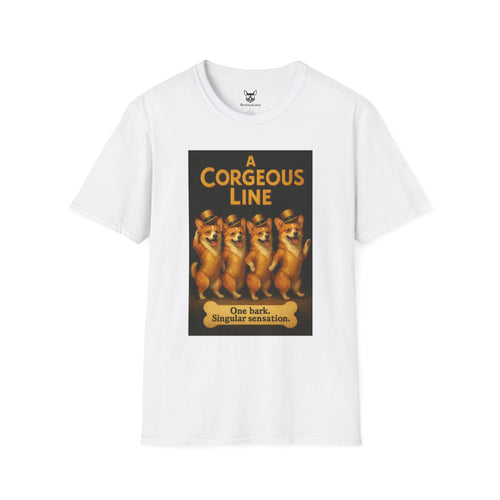 A Chorus Line Broadway Poster Dog Parody Unisex Softstyle T-Shirt -- Funny Tee for Broadway and Dog Lovers