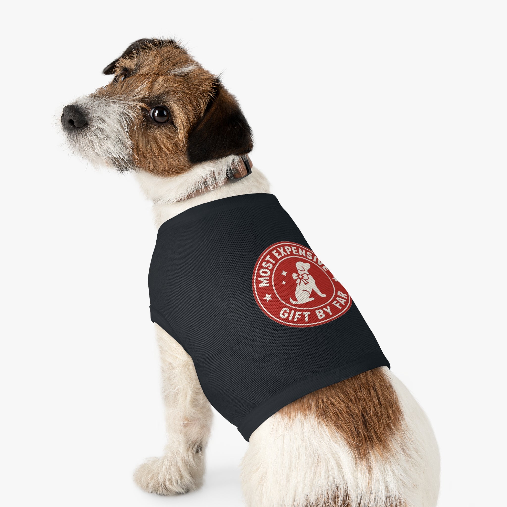 Most Expensive Gift by Far Dog Tank Top -- Funny Christmas Apparel for Dogs