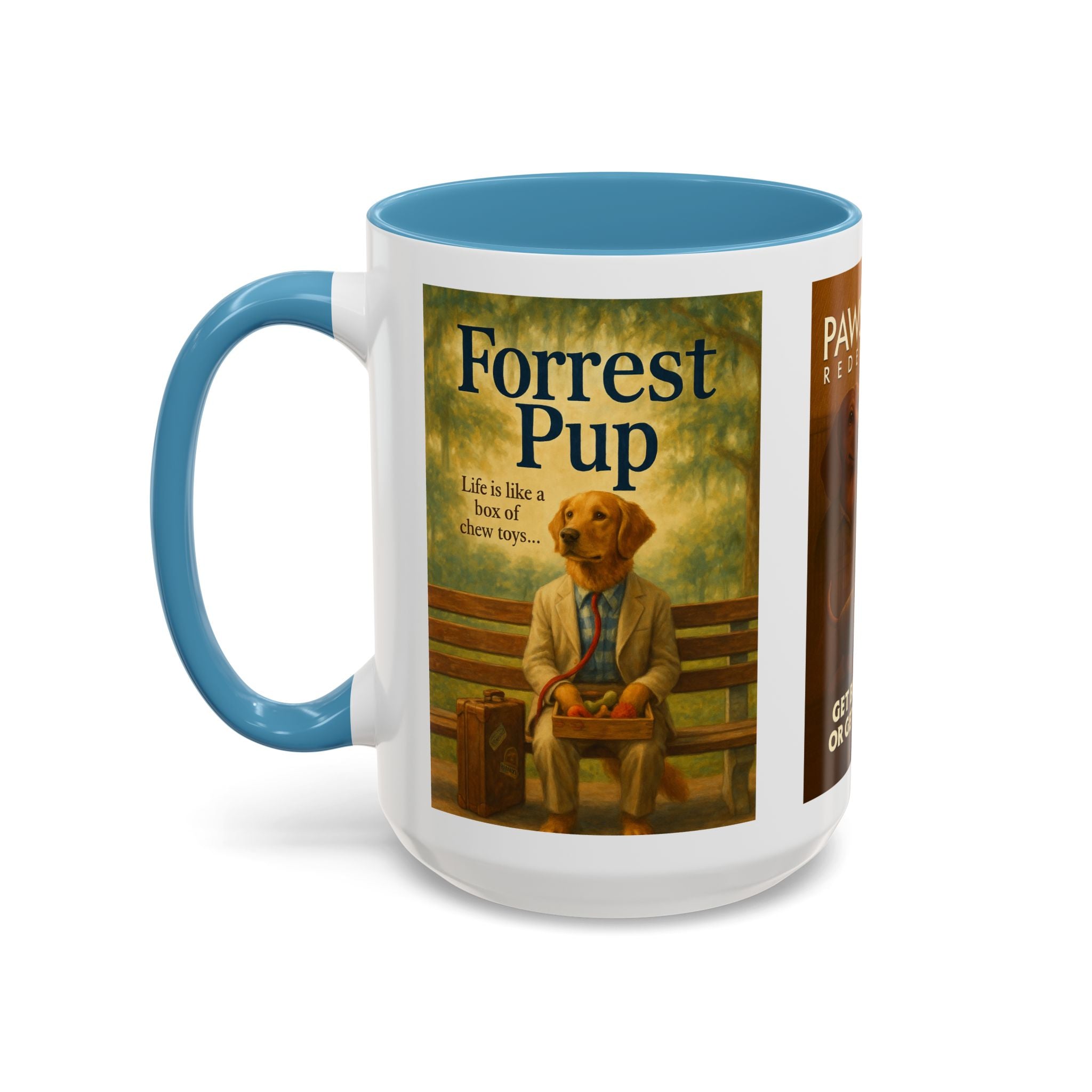 90s Movie Classics Dog Parody Mug – Funny Gift for Forrest Gump, Shawshank Redemption, and Pulp Fiction Fans