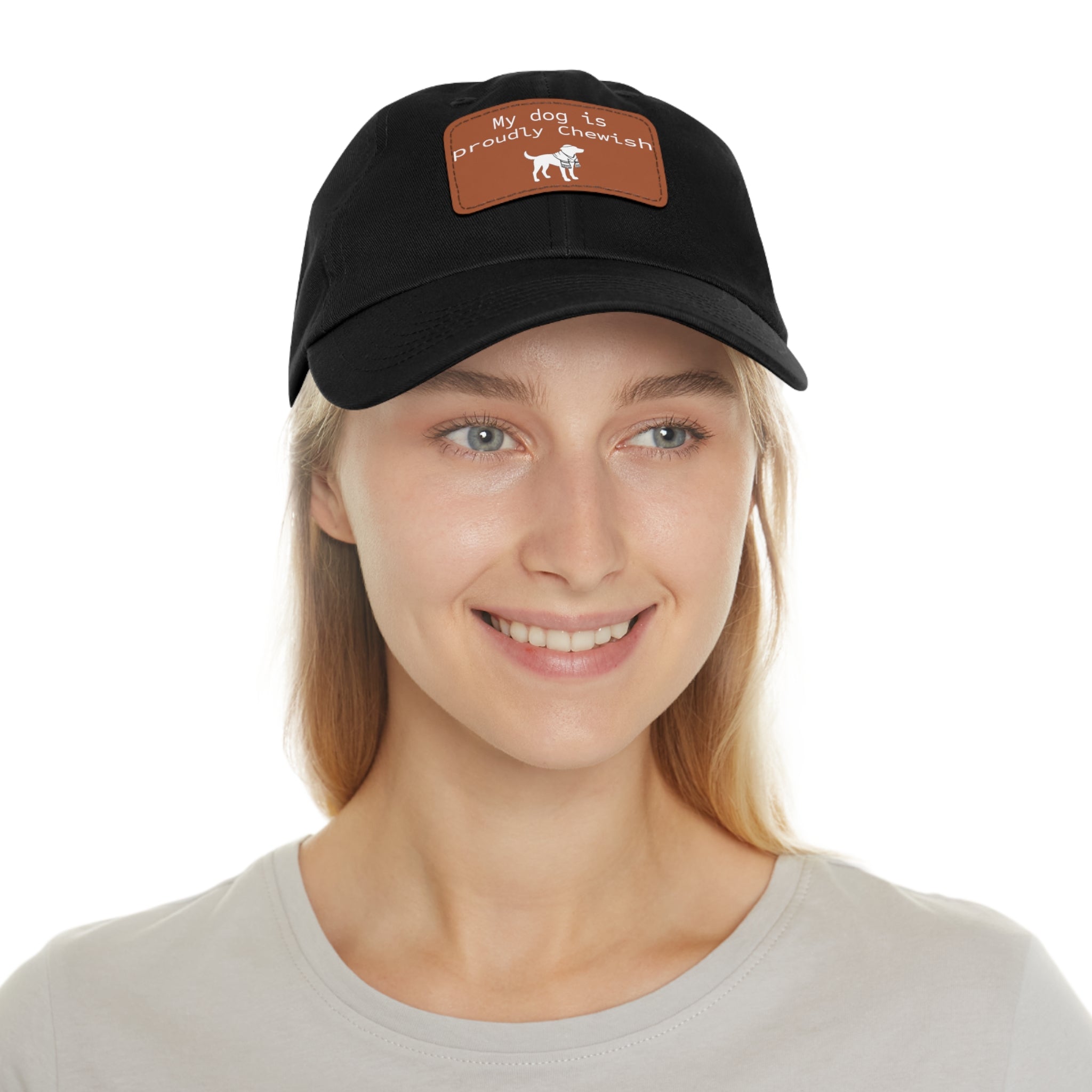 My Dog is Proudly Chewish Hat with patch -- Funny Hat for Dog Lovers