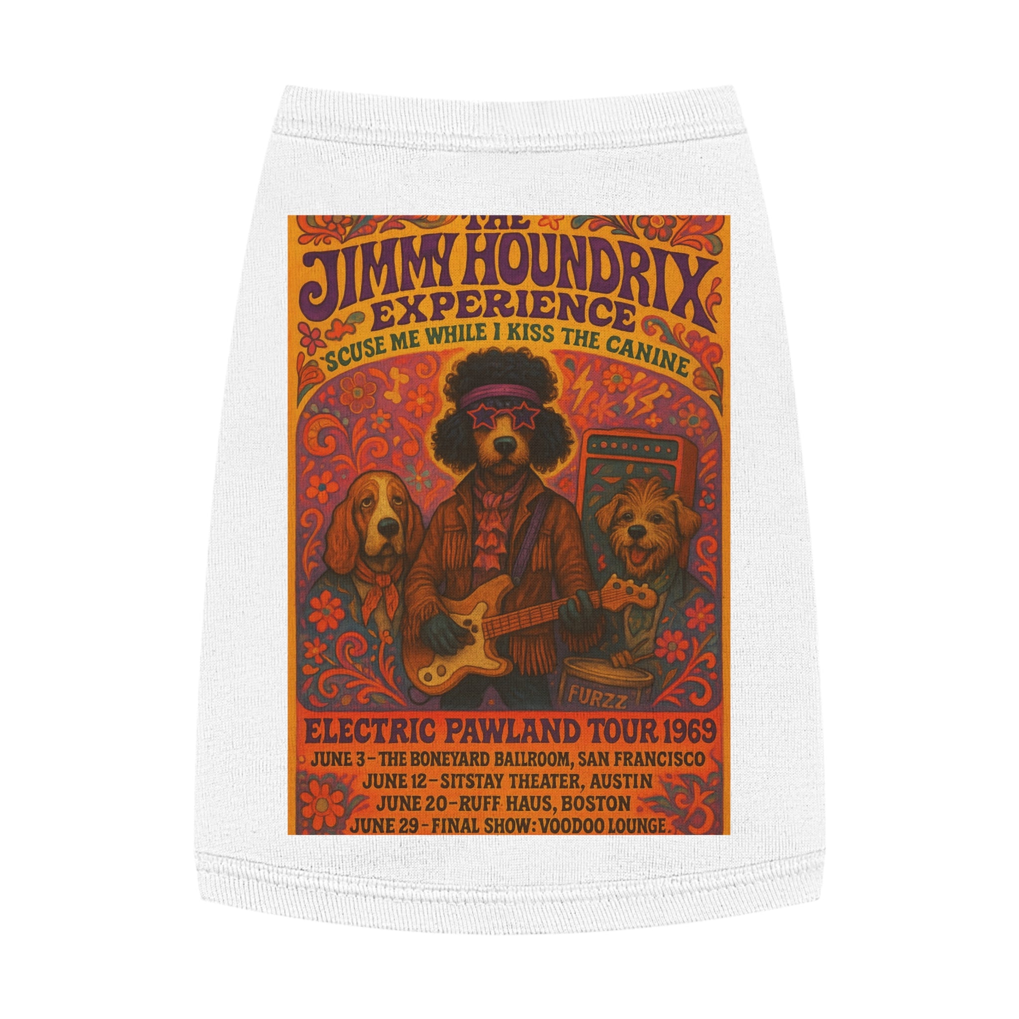 Jimi Houndrix Pet Tank -- Funny Fleetwood Mac Parody Shirt for Dog Lovers