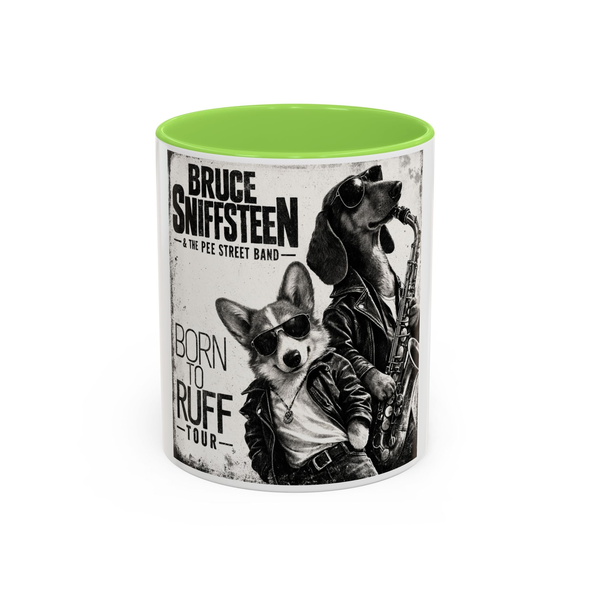 Bruce Sniffsteen & the Pee Street Band Coffee Mug -- Funny Bruce Springsteen 2026 Tour Mug Parody