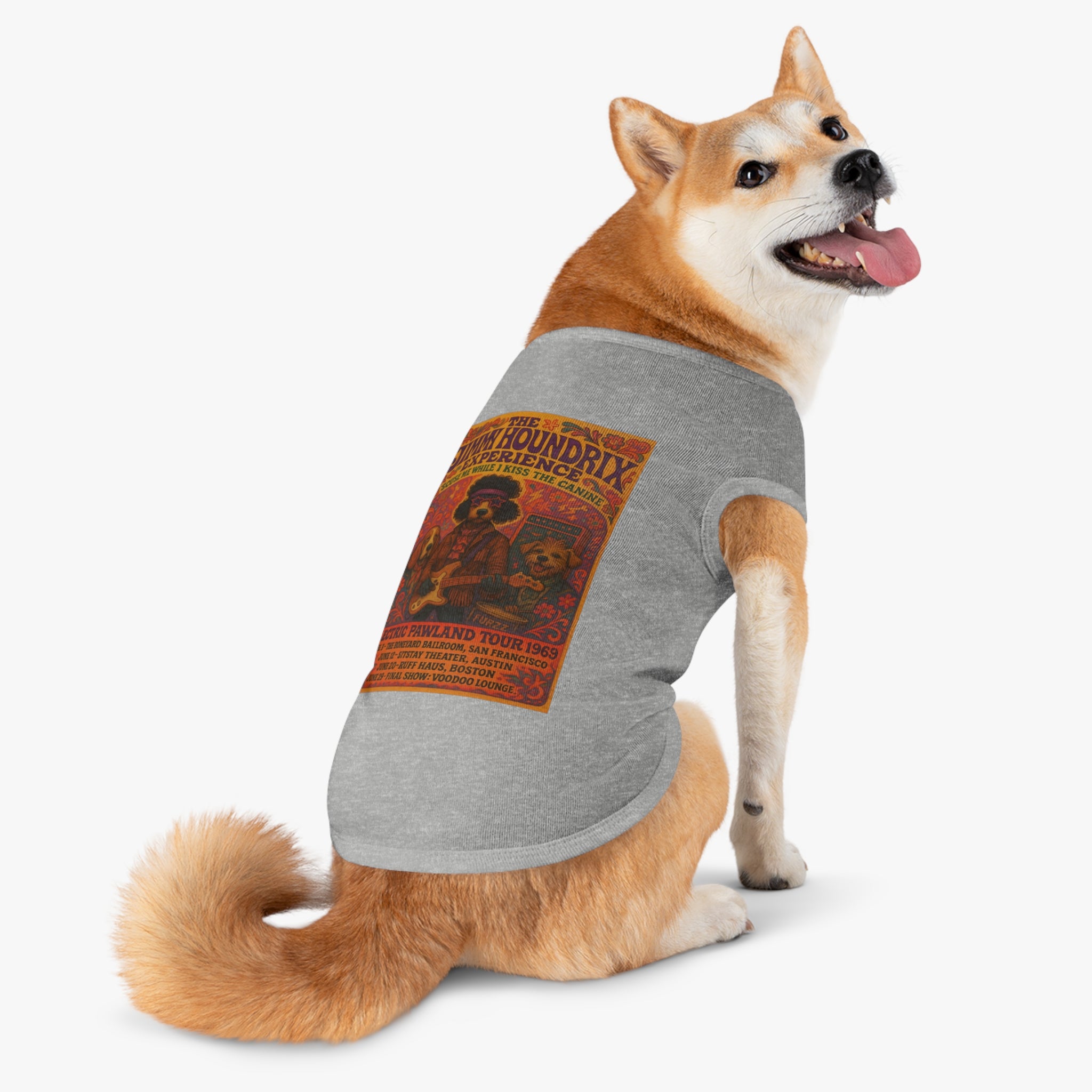 Jimi Houndrix Pet Tank -- Funny Fleetwood Mac Parody Shirt for Dog Lovers