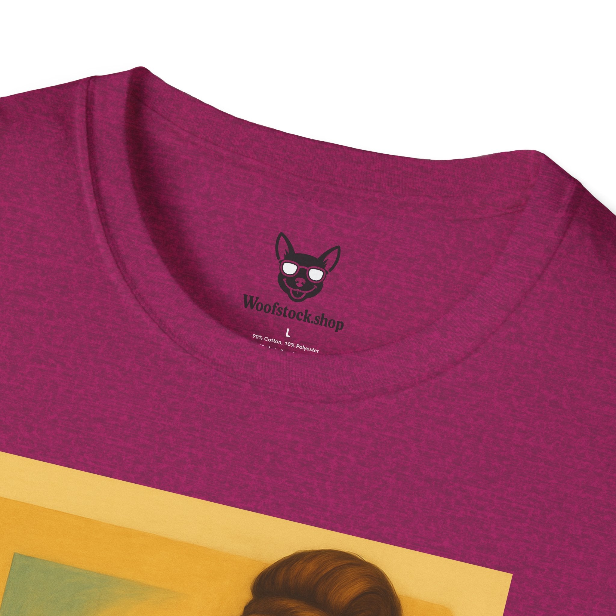 Breakfast at Tiffany's Movie Poster Dog Parody Unisex Softstyle T-Shirt -- Funny Audrey Hepburn Movie Tee for Film and Dog Lovers