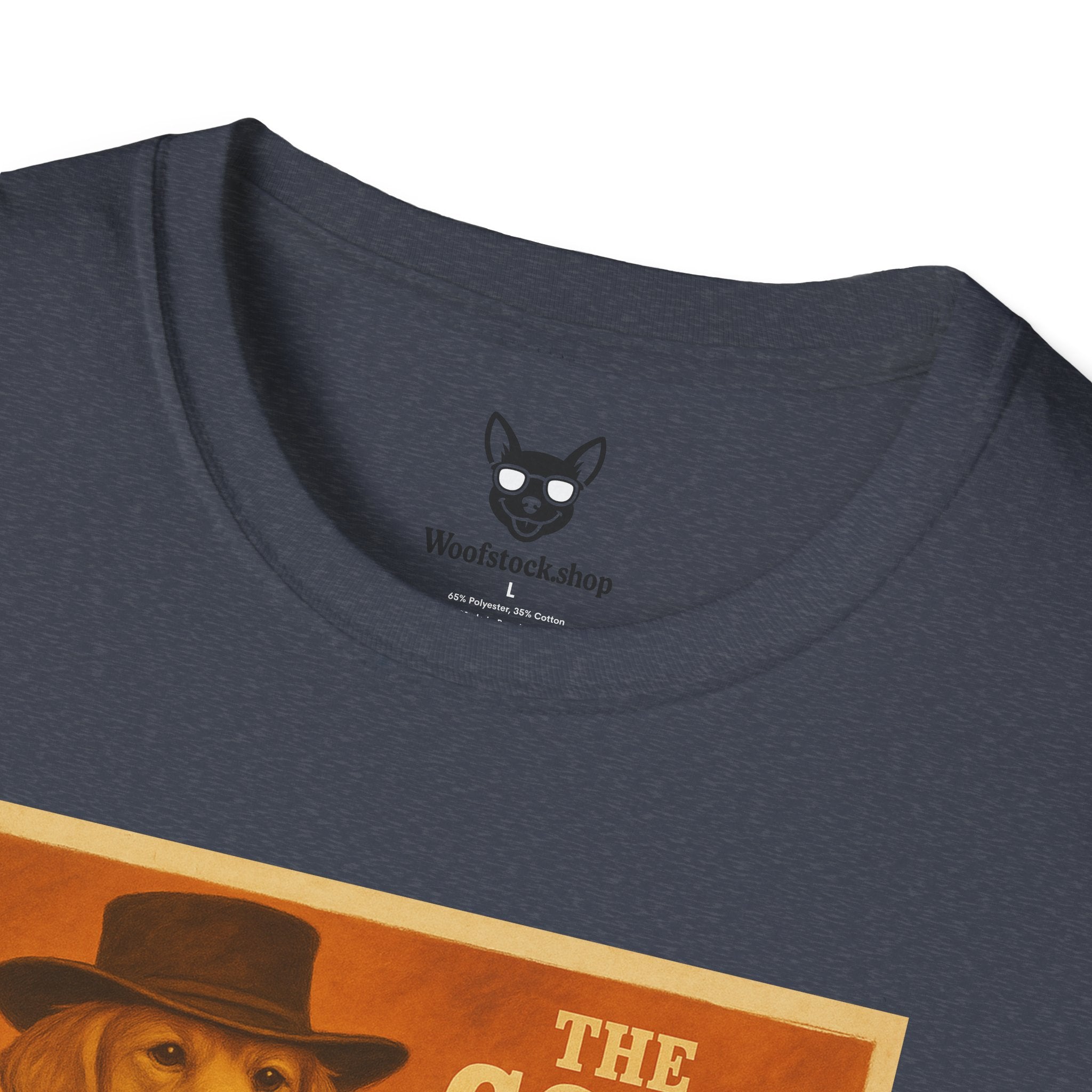 The Good, The Bad, & The Ugly Movie Poster Dog Parody Unisex Softstyle T-Shirt – Funny Movie Tee for Film and Dog Lovers
