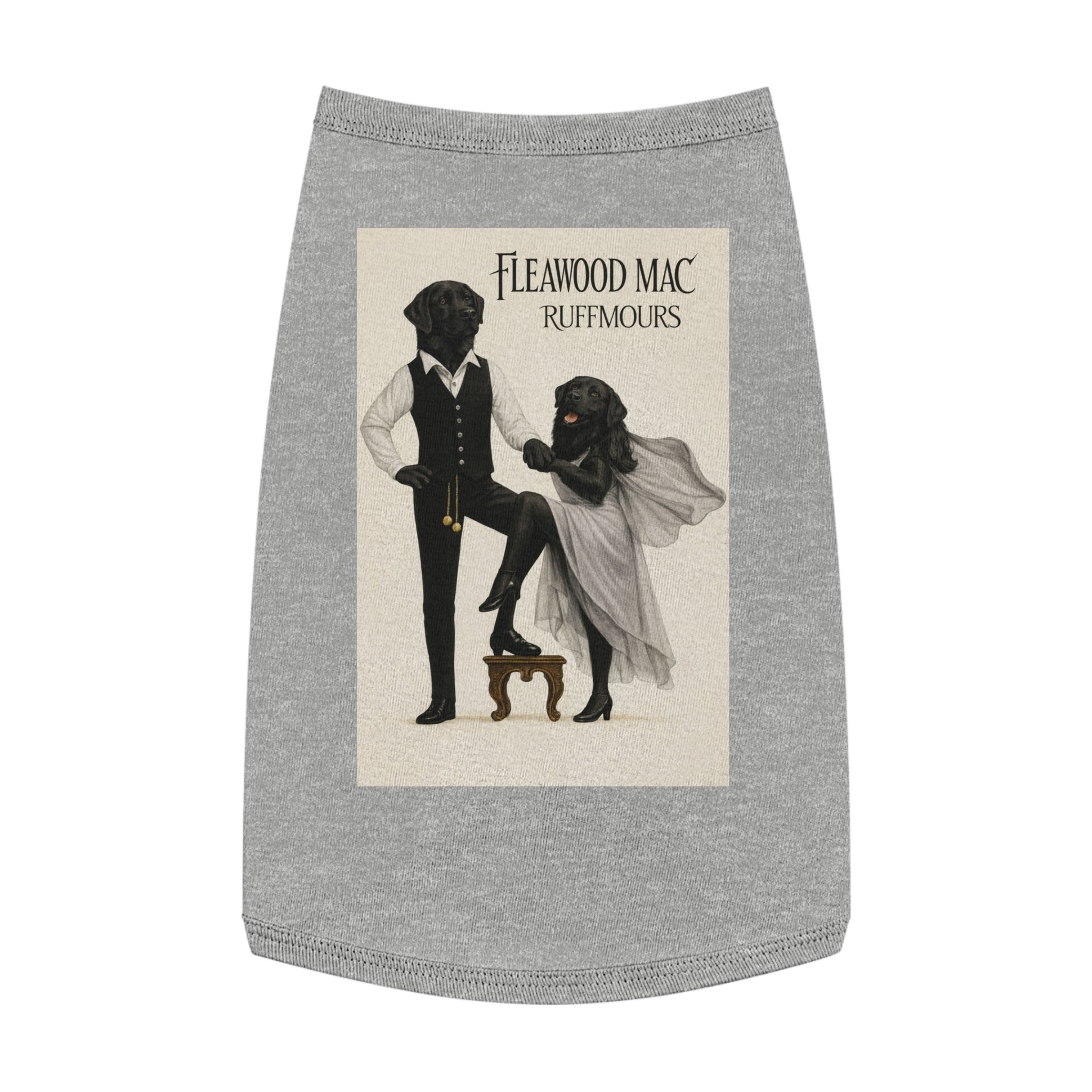Fleetwoof Mac Ruffmours Pet Tank Top (Black Labs) -- Funny Fleetwood Mac Parody Shirt for Dogs Lovers