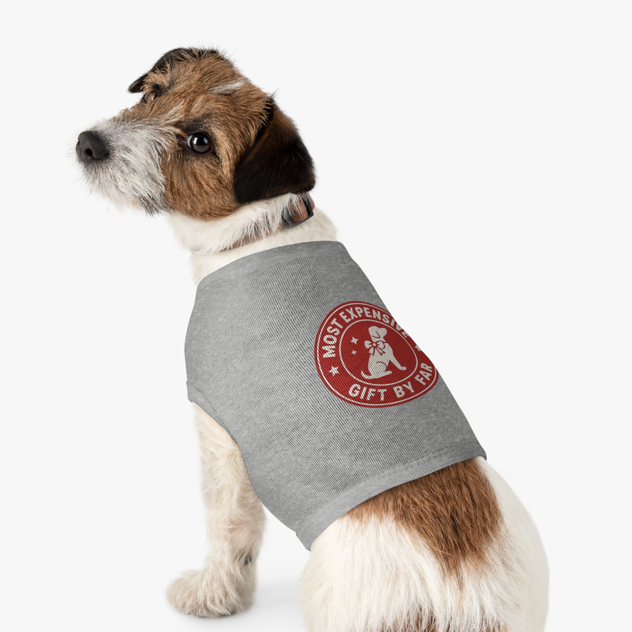 Most Expensive Gift by Far Dog Tank Top -- Funny Christmas Apparel for Dogs