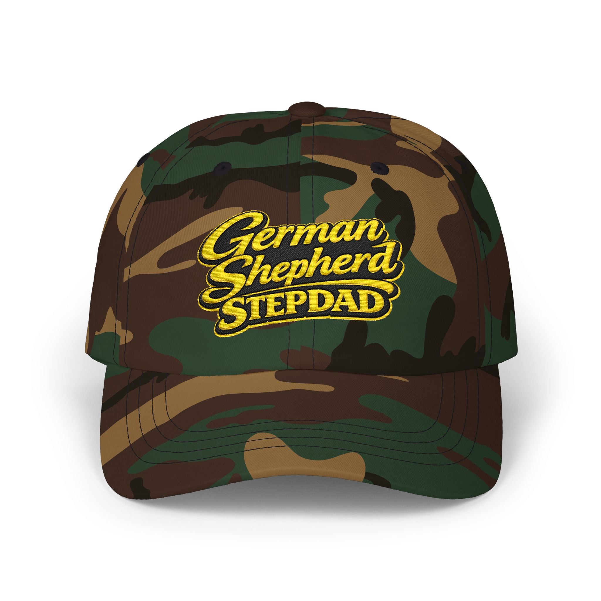 German Shepherd Stepdad Dad Cap — Embroidered Baseball Hat for Dog Lovers