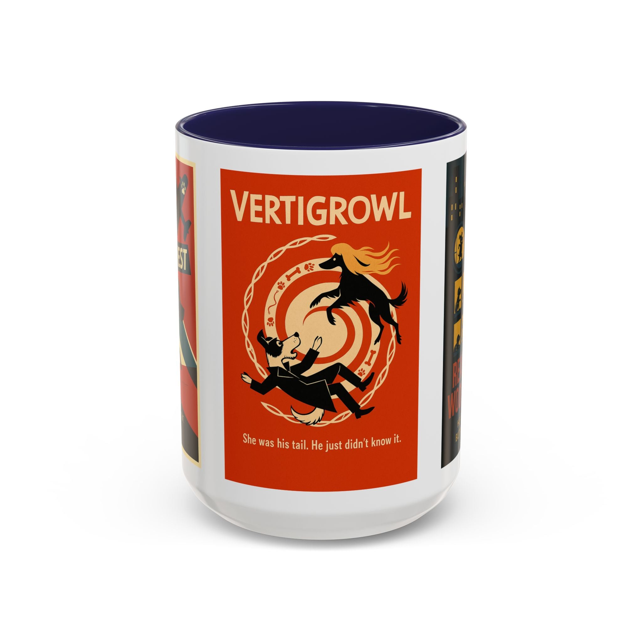 Alfred Hitchock Dog Parody Mug – Funny Gift for Classic Movie Lovers