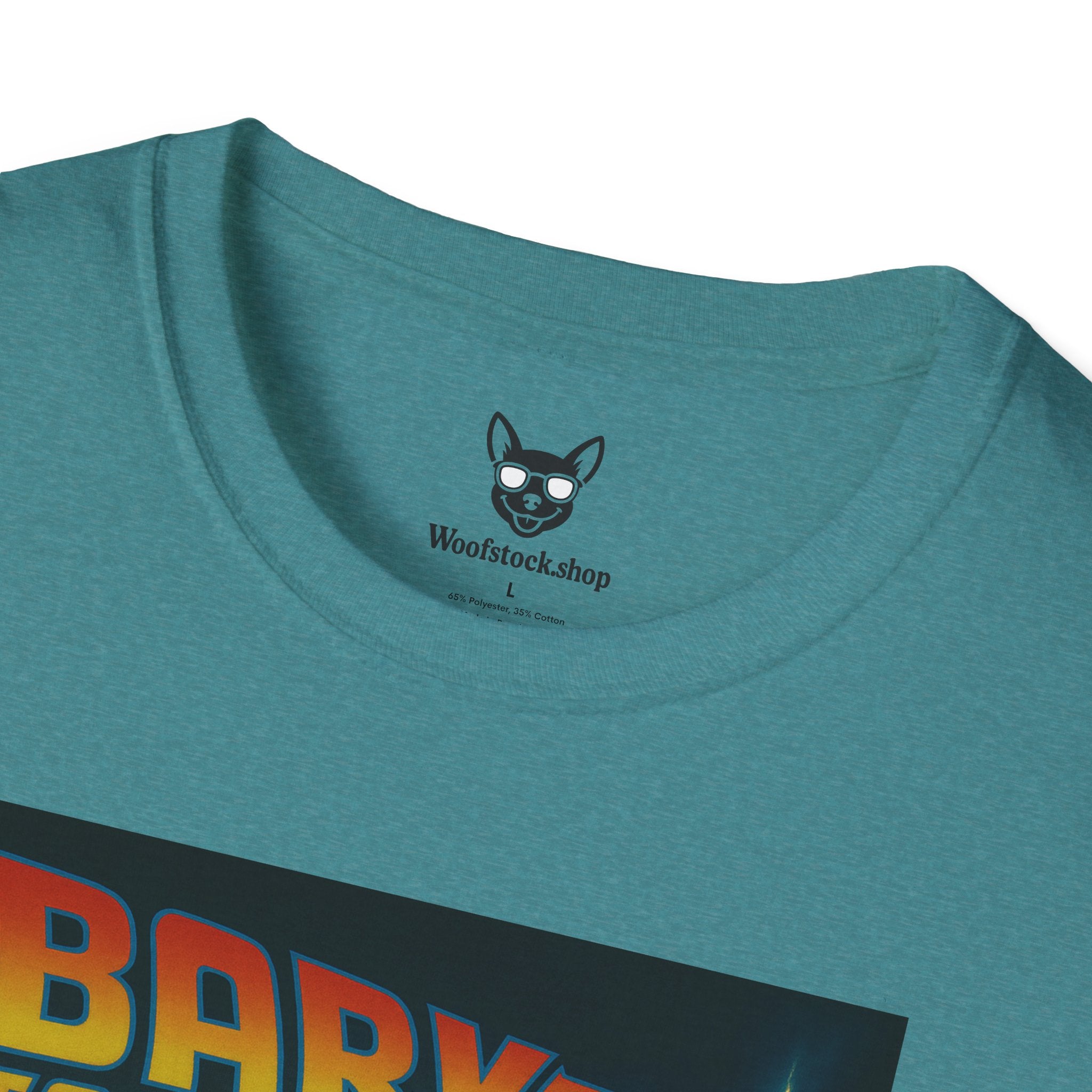 Back to the Future Movie Poster Dog Parody Unisex Softstyle T-Shirt -- Funny Dog Movie Tee for Film and Dog Lovers