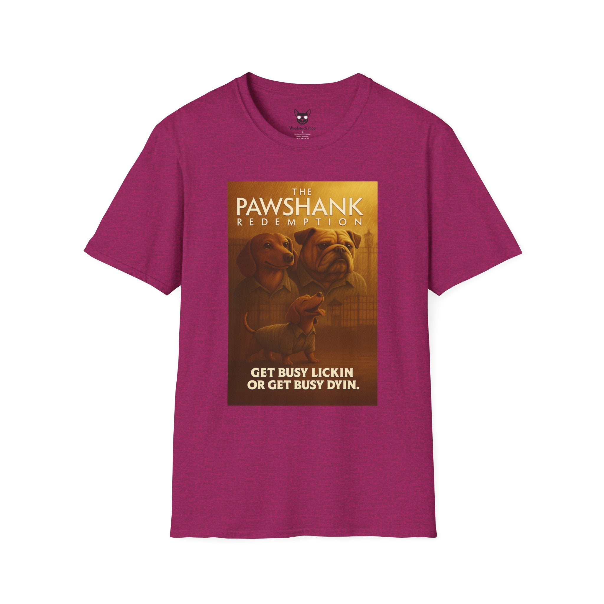The Shawshank Redemption Movie Poster Dog Parody Unisex Softstyle T-Shirt -- Funny Dog Movie Tee for Film and Dog Lovers