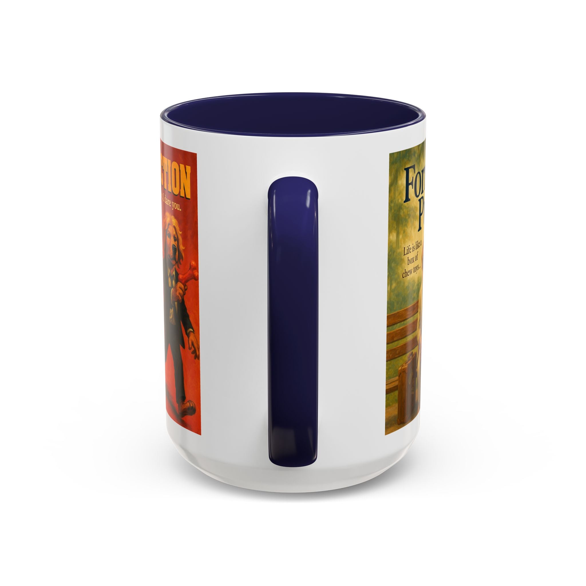 90s Movie Classics Dog Parody Mug – Funny Gift for Forrest Gump, Shawshank Redemption, and Pulp Fiction Fans