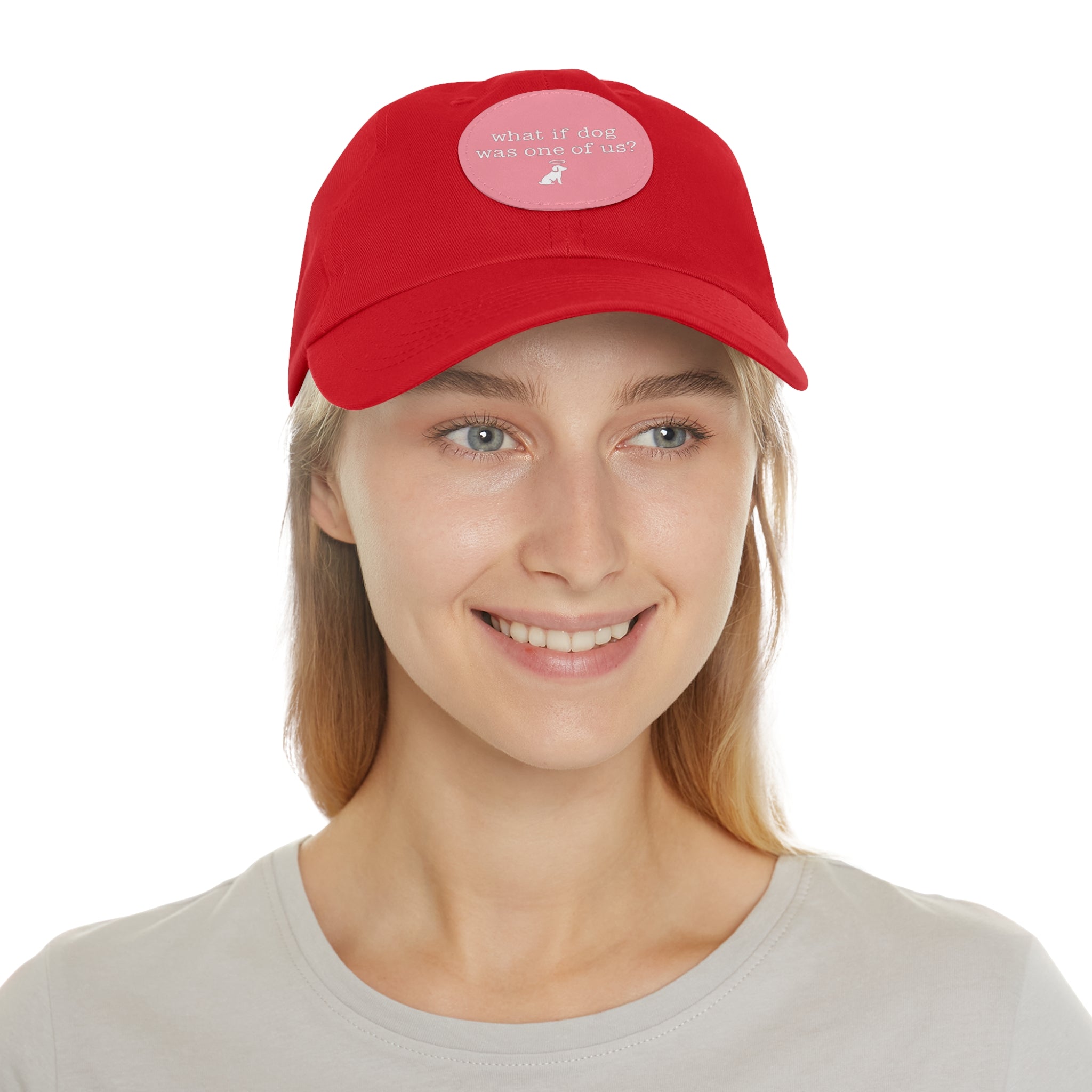What If Dog Was One Of Us? Dad Hat with Leather Patch (Round)