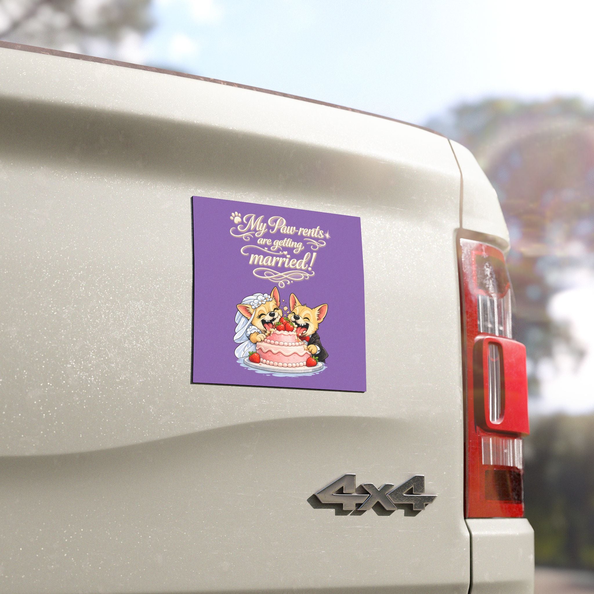 My Paw-rents Are Getting Married! Corgi Wedding Car Magnet