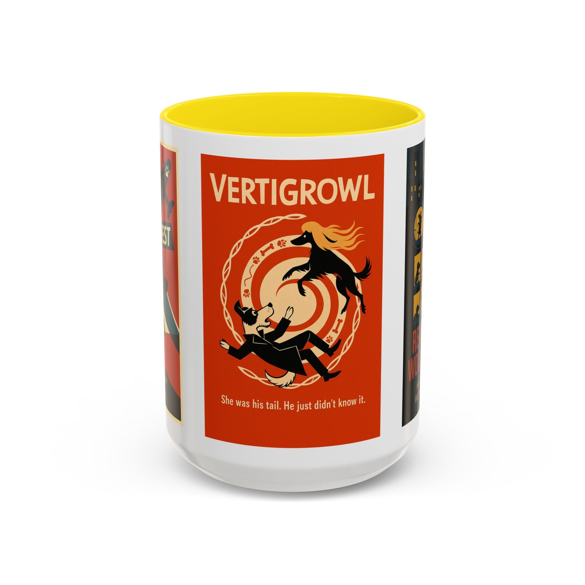 Alfred Hitchock Dog Parody Mug – Funny Gift for Classic Movie Lovers