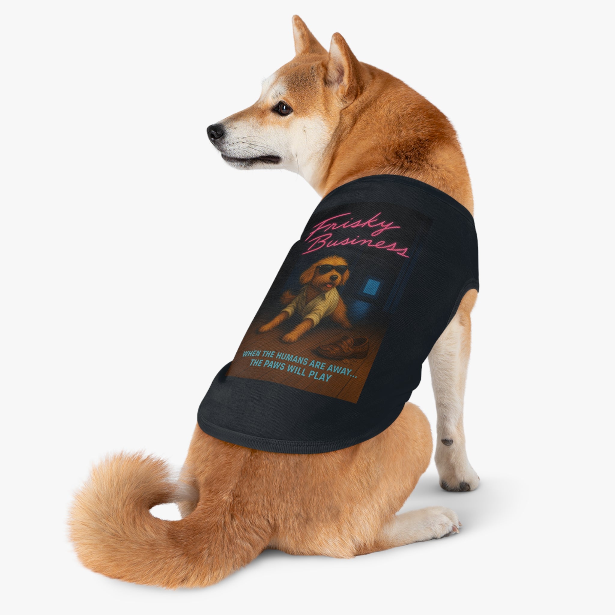 Frisky Business Pet Tank Top-- Funny Parody Shirt for Dog Lovers