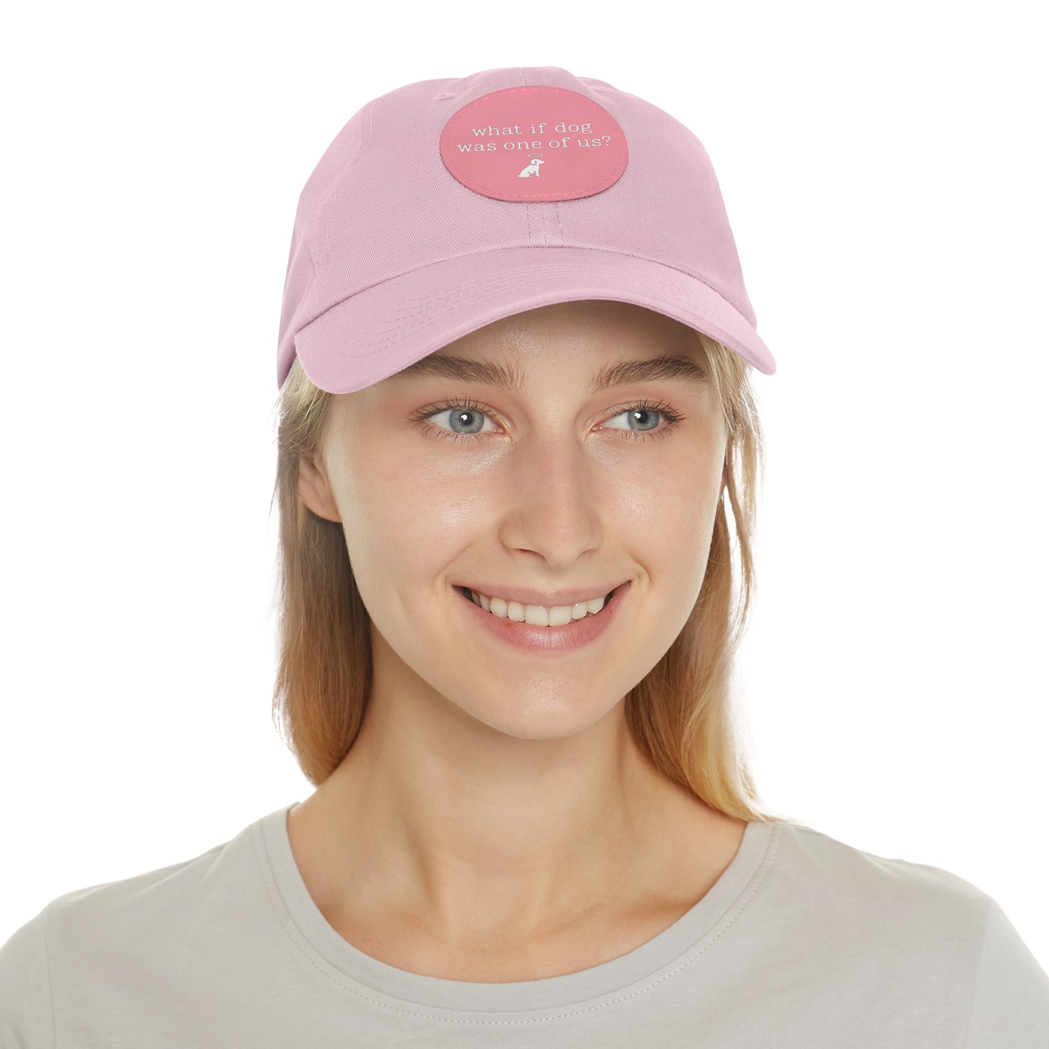 What If Dog Was One Of Us? Dad Hat with Leather Patch (Round)