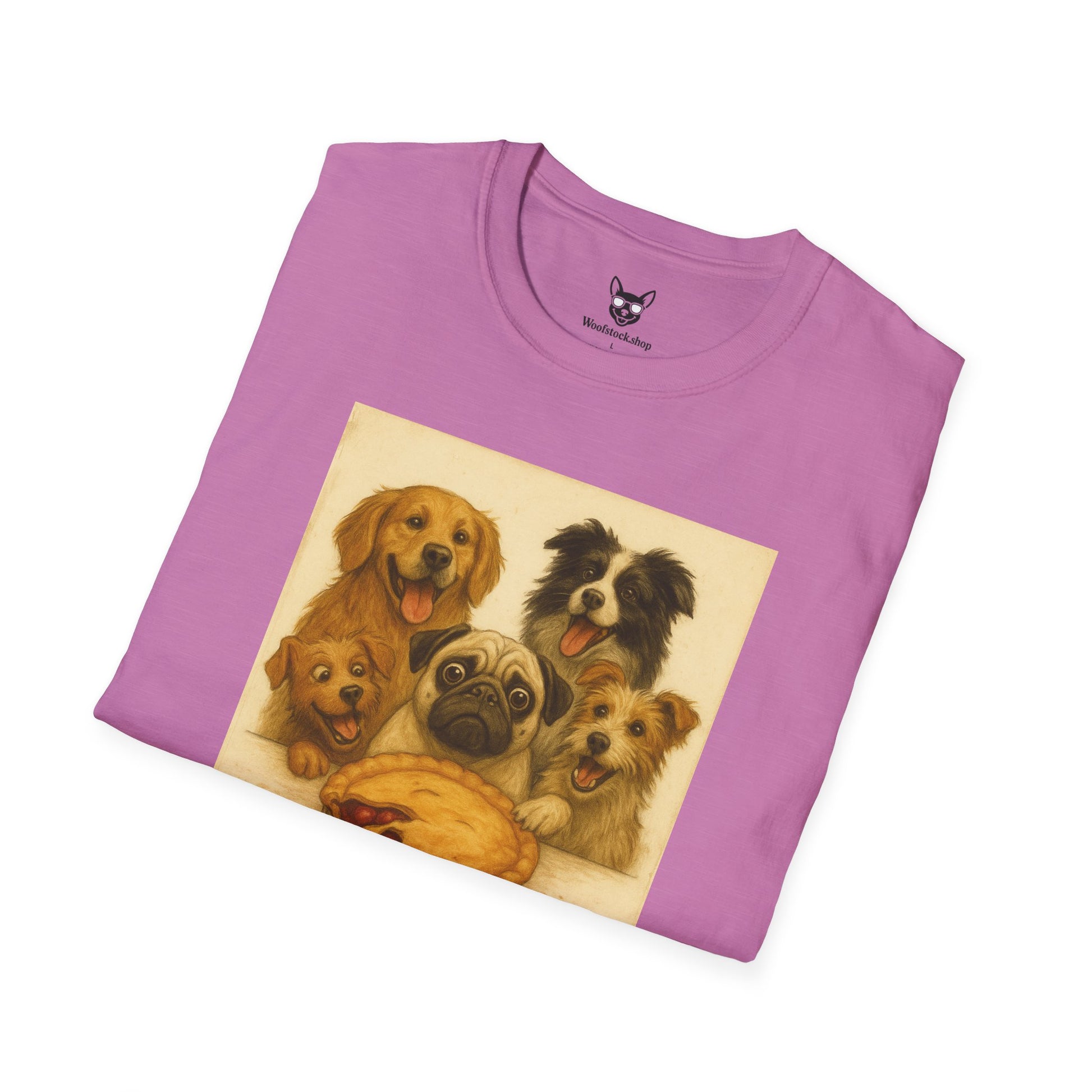 American Pie Movie Poster Dog Parody Unisex Softstyle T-Shirt -- Funny Dog Movie Tee for Film and Dog Lovers