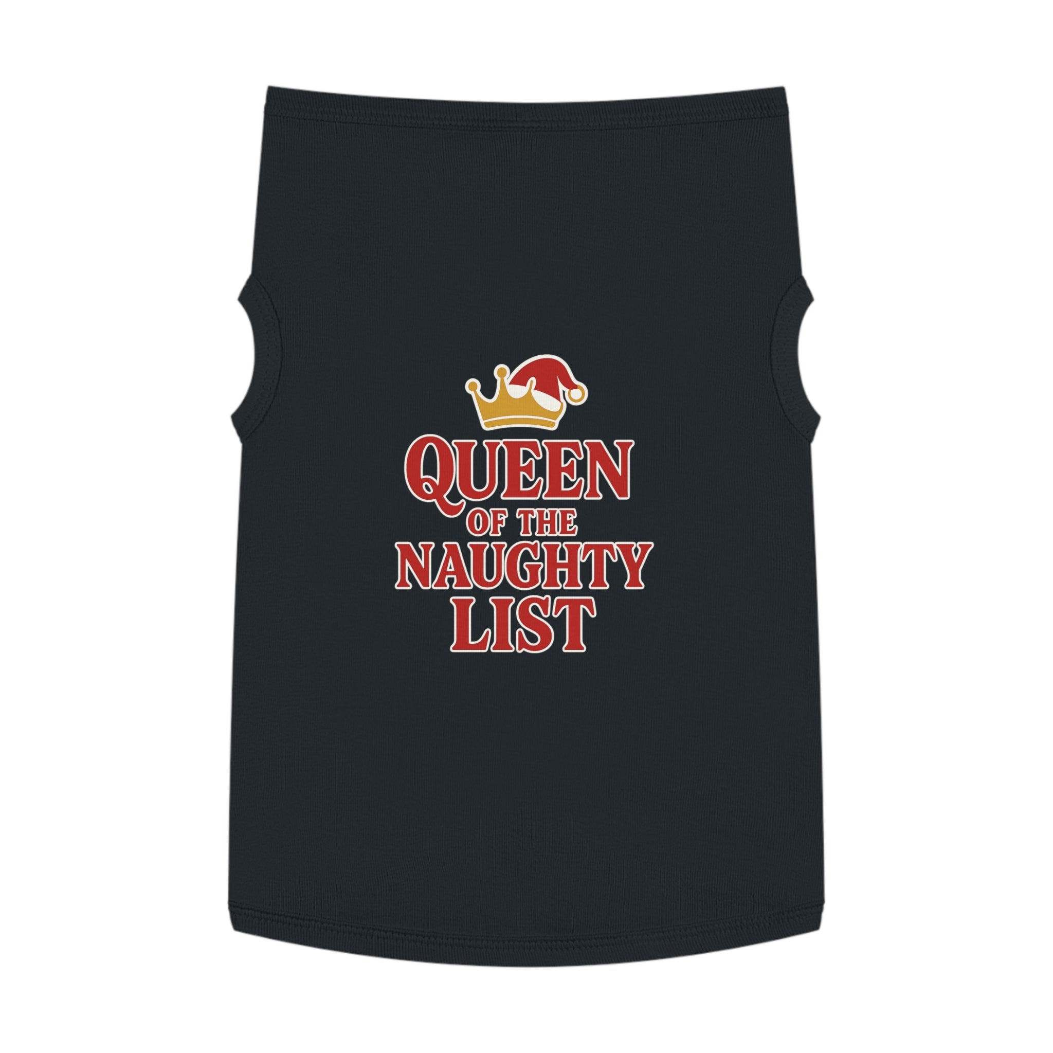 Queen of the Naughty List Dog Tank Top -- Funny Christmas Apparel for Dogs