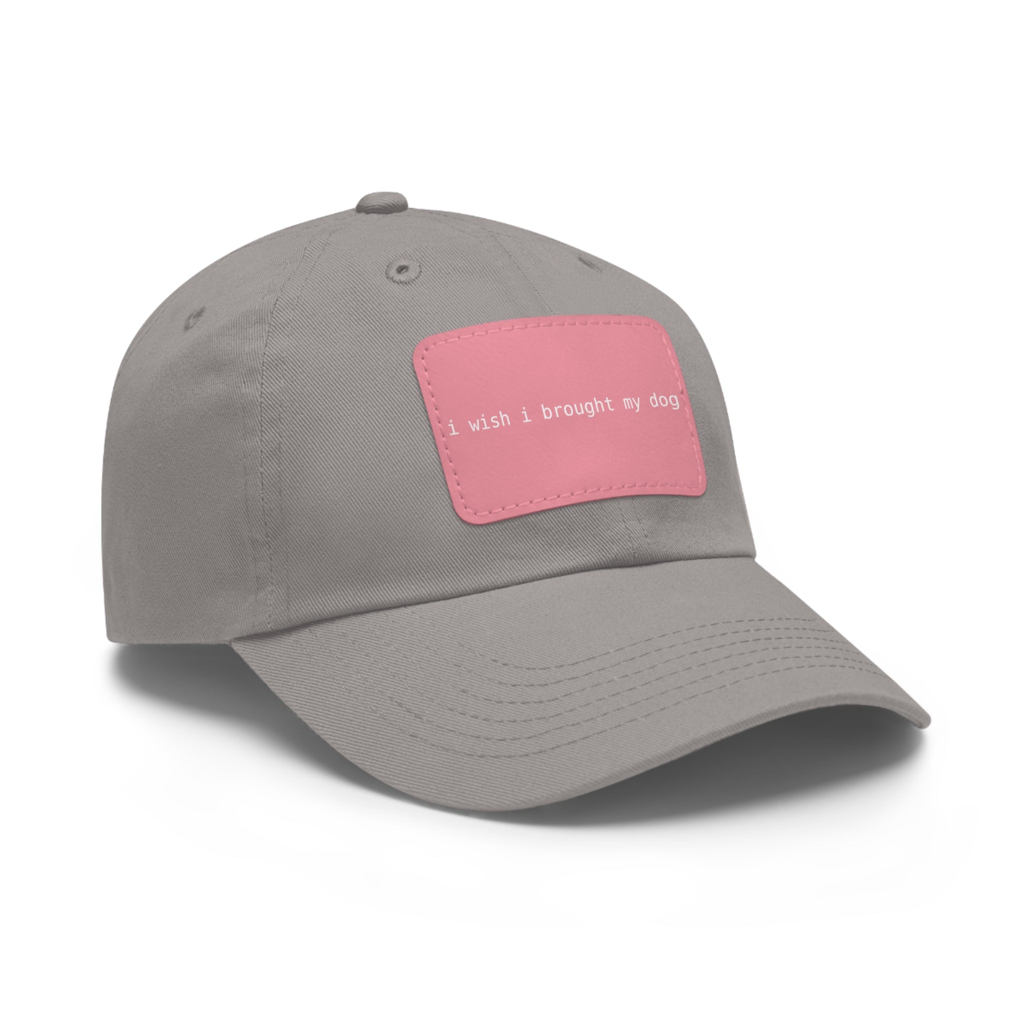 I Wish I Brought My Dog Hat with Patch (Rectangle) -- Funny Hat for Dog Lovers