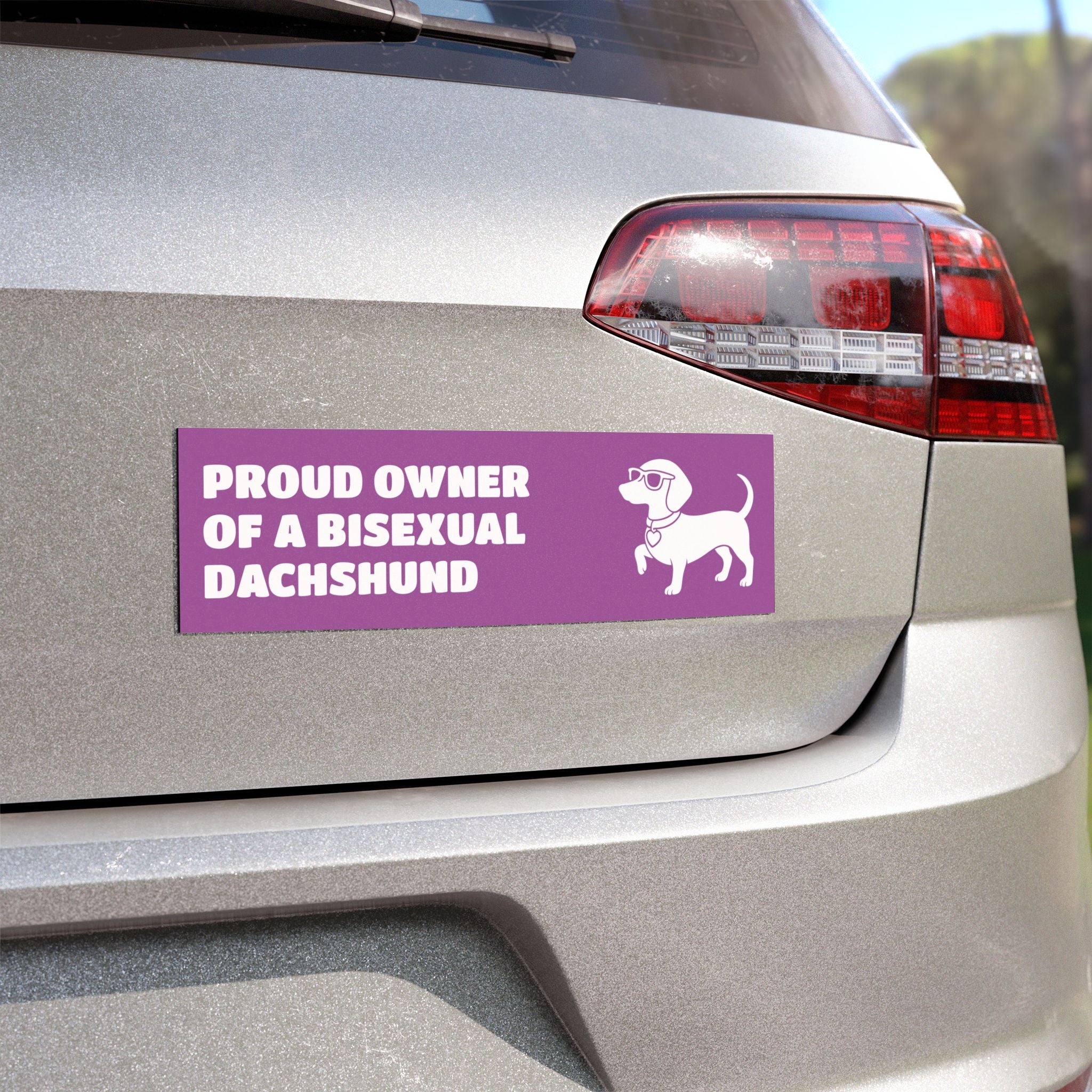 Proud Owner Of A Bisexual Dachshund Vehicle Magnet - Funny Car Decoration for Dog Lovers