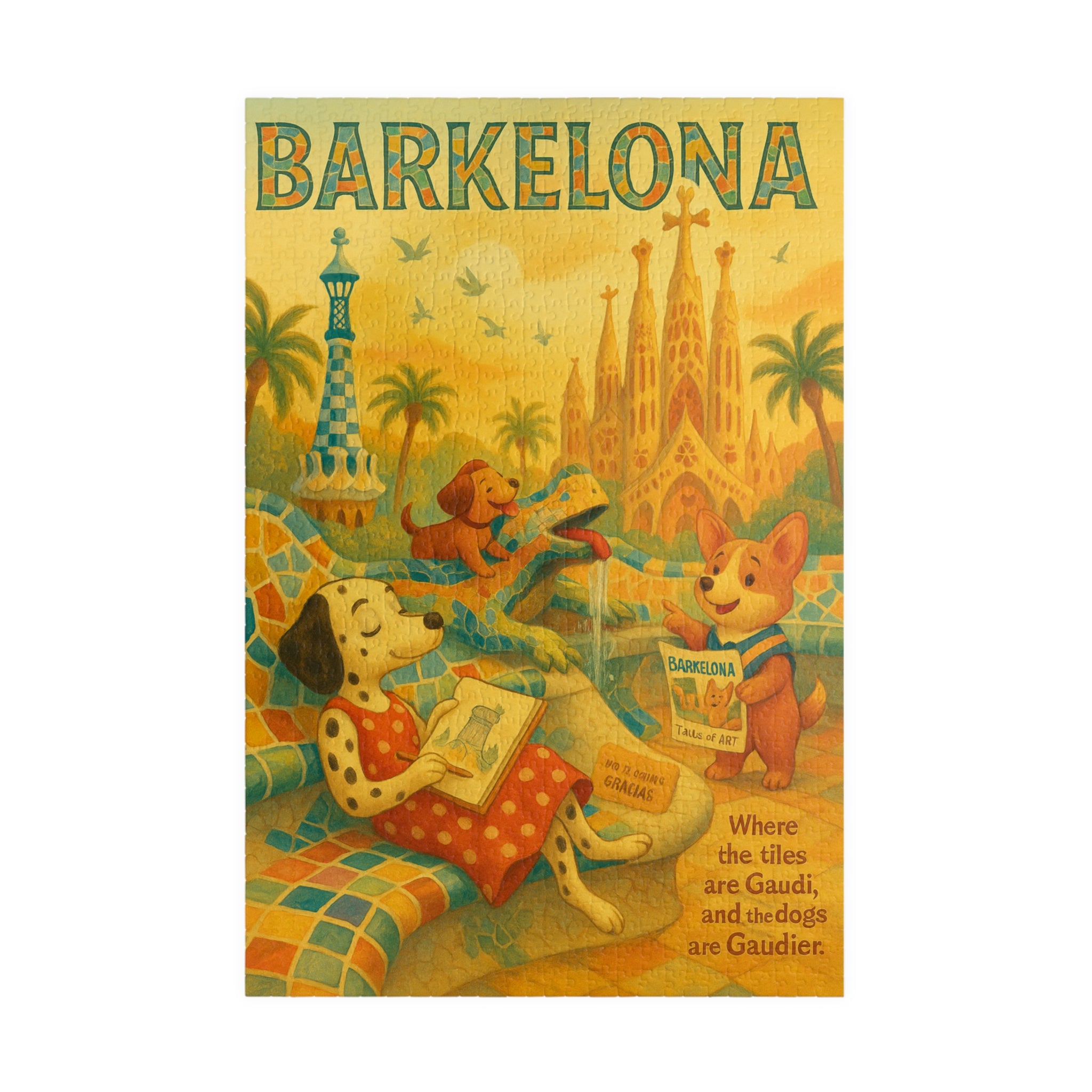 Barkelona Vintage Travel Poster Puzzle