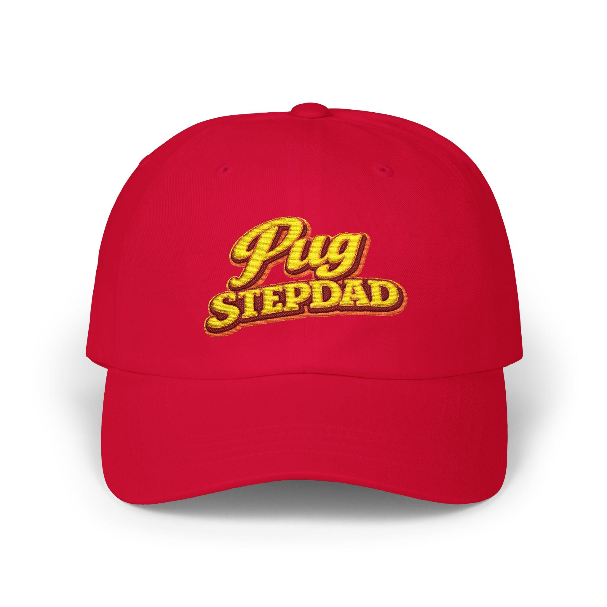 Pug Stepdad Dad Cap — Embroidered Baseball Hat for Dog Lovers