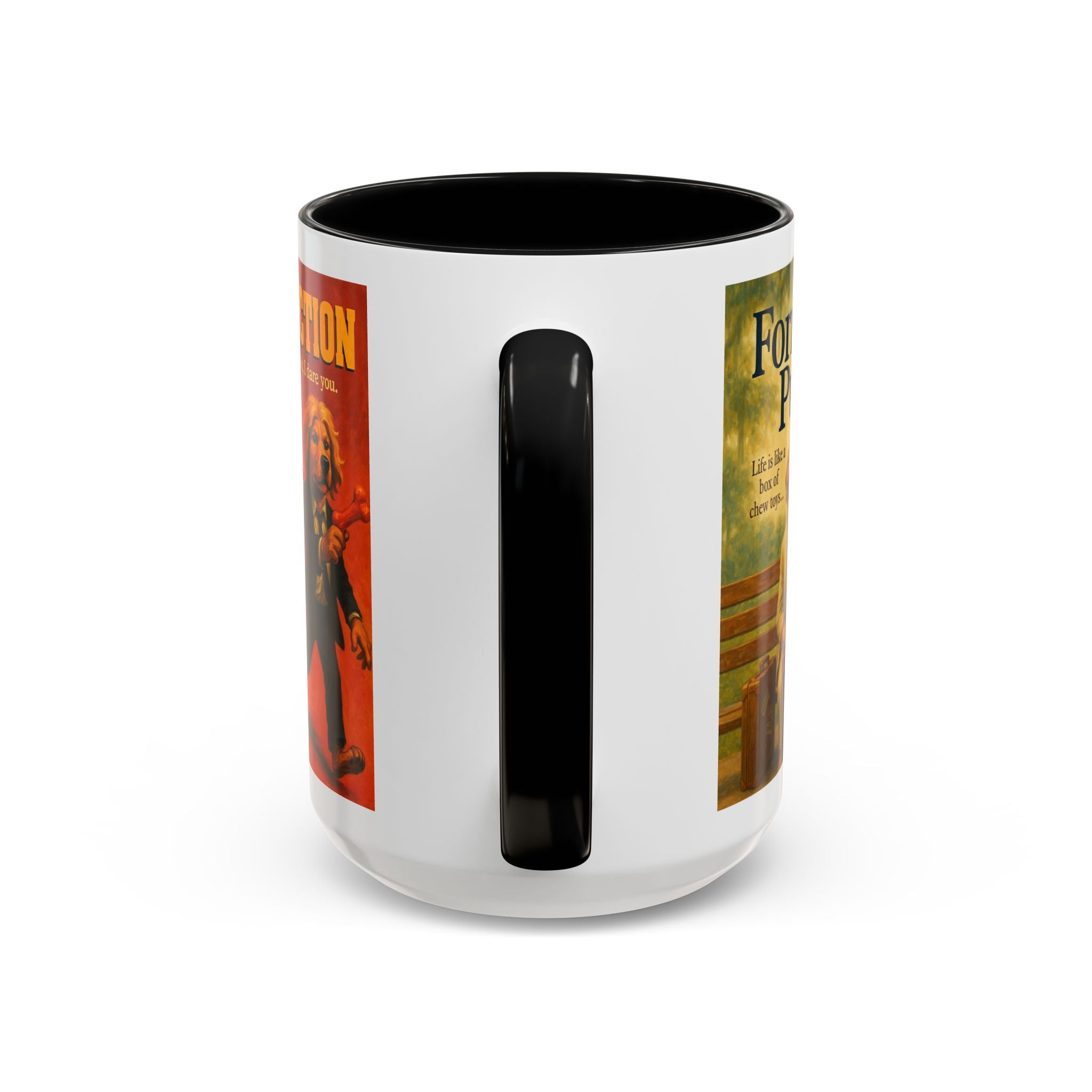 90s Movie Classics Dog Parody Mug – Funny Gift for Forrest Gump, Shawshank Redemption, and Pulp Fiction Fans