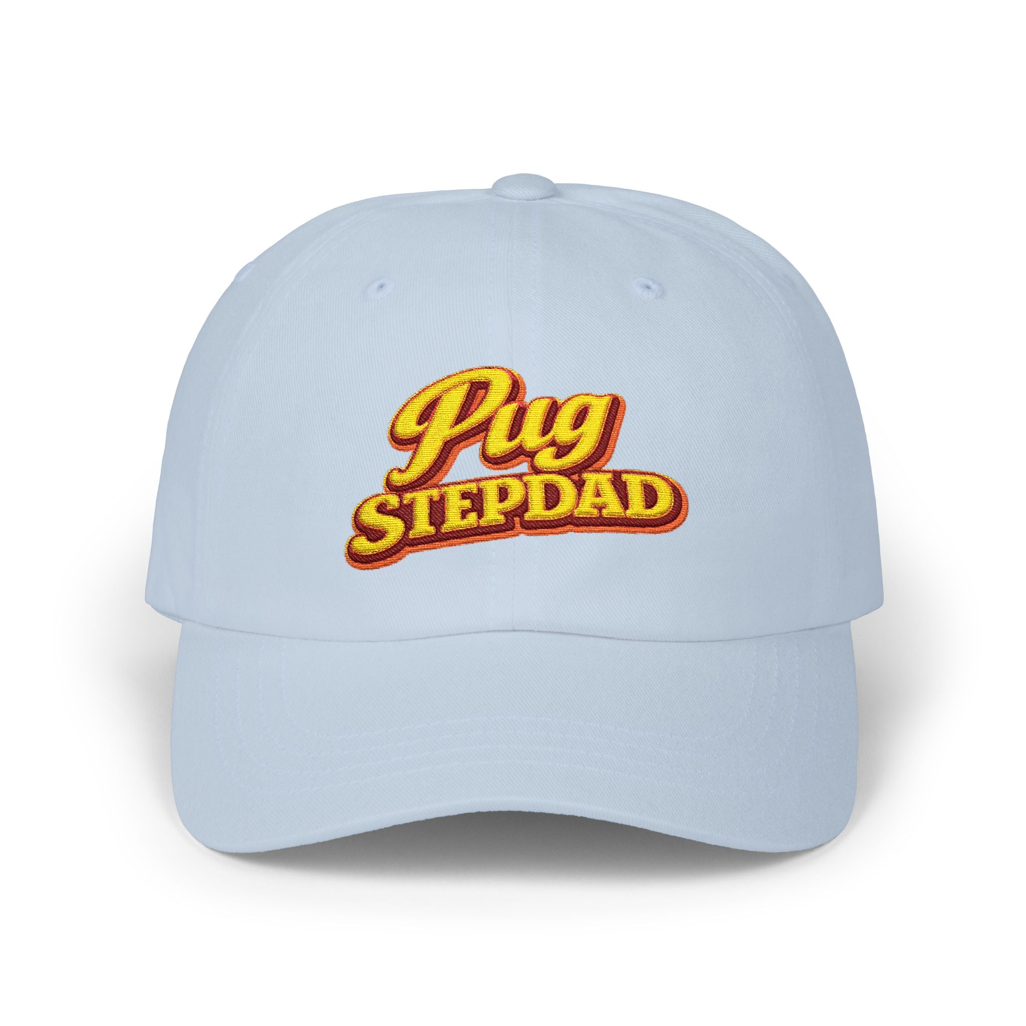 Pug Stepdad Dad Cap — Embroidered Baseball Hat for Dog Lovers