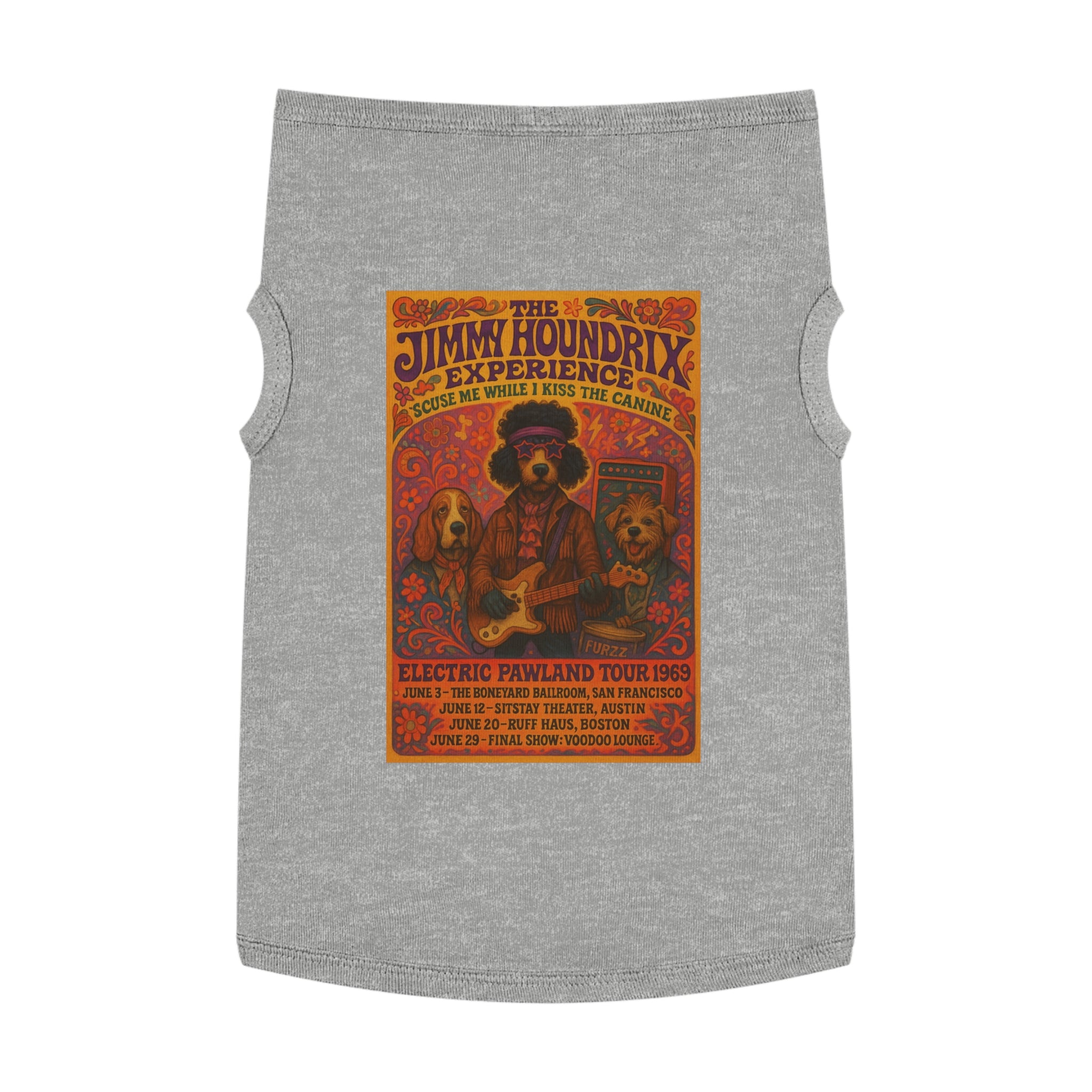 Jimi Houndrix Pet Tank -- Funny Fleetwood Mac Parody Shirt for Dog Lovers
