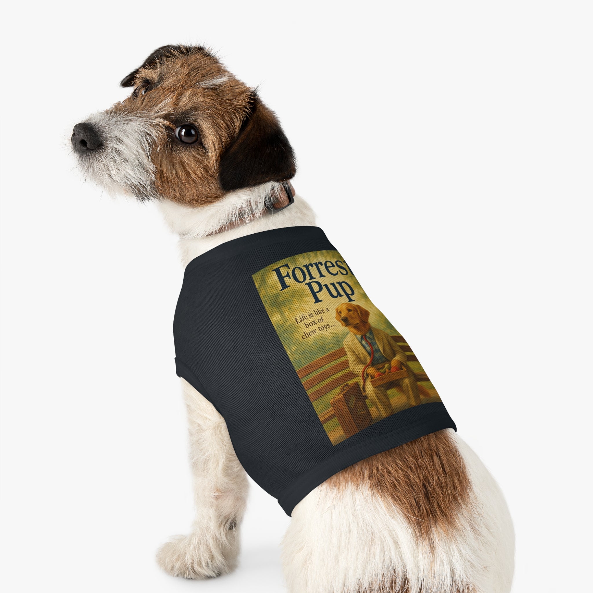 Forrest Pup Pet Tank Top-- Funny Parody Shirt for Dog Lovers