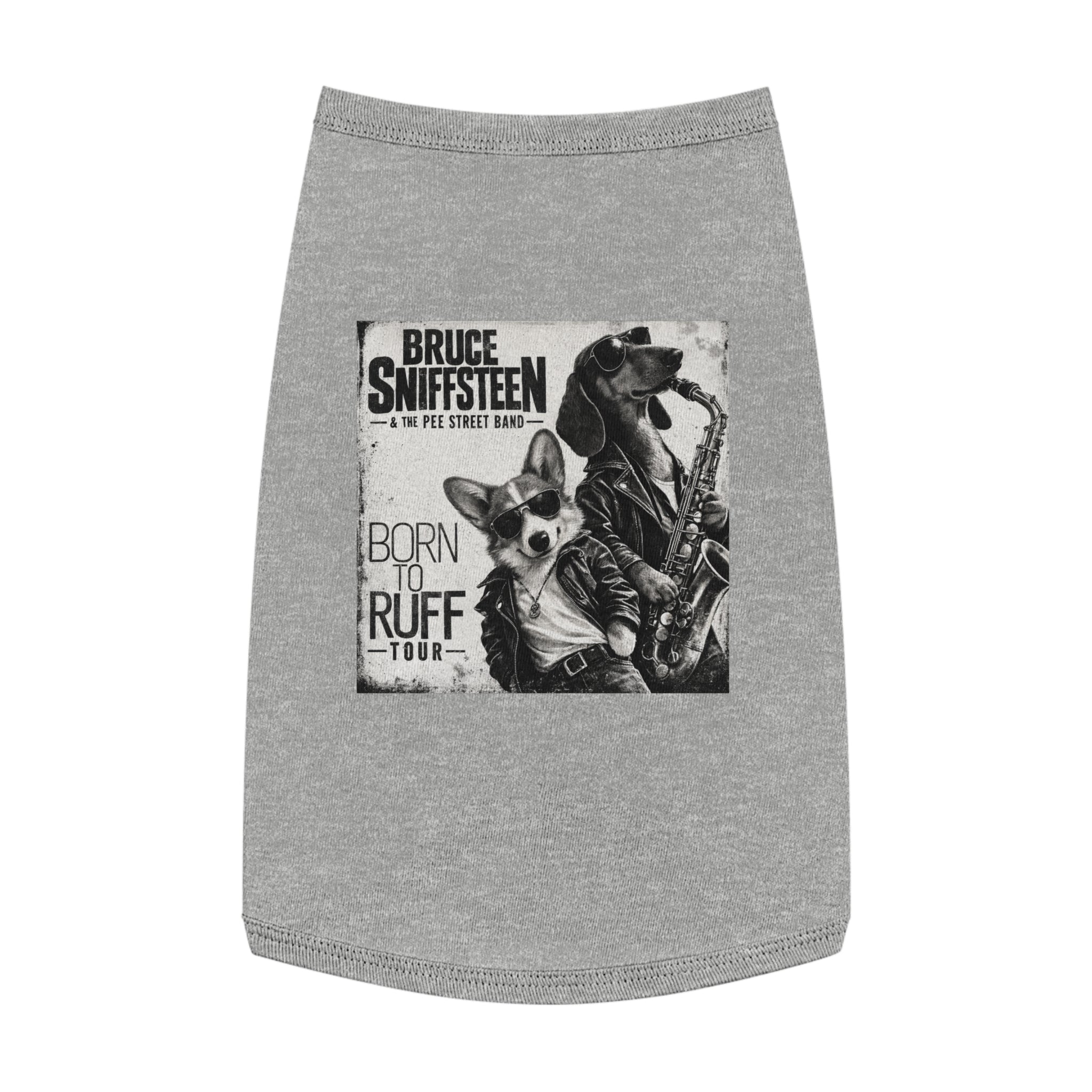 Bruce Sniffsteen Pet Tank Top -- Funny Bruce Springsteen 2026 Tour Shirt Parody