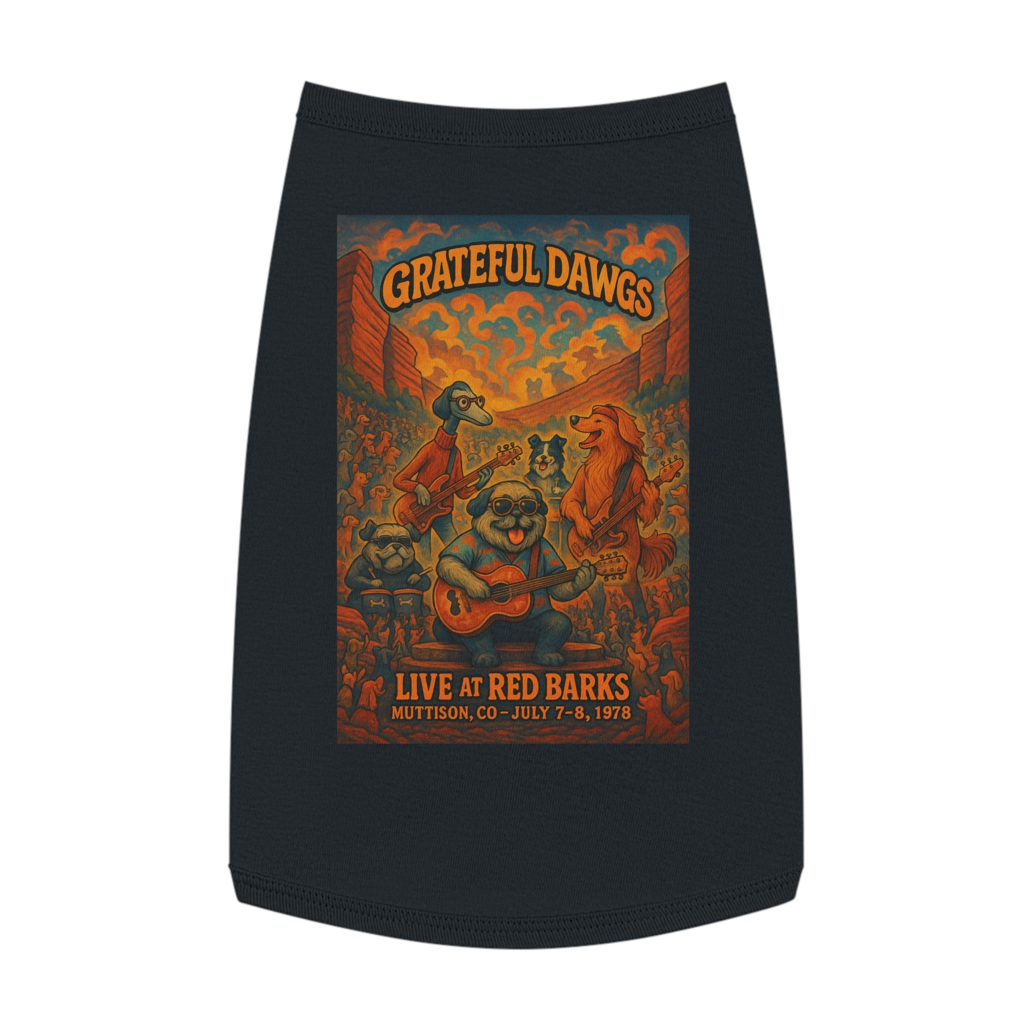 Grateful Dawgs Pet Tank Top-- Funny Parody Concert Shirt for Dog Lovers