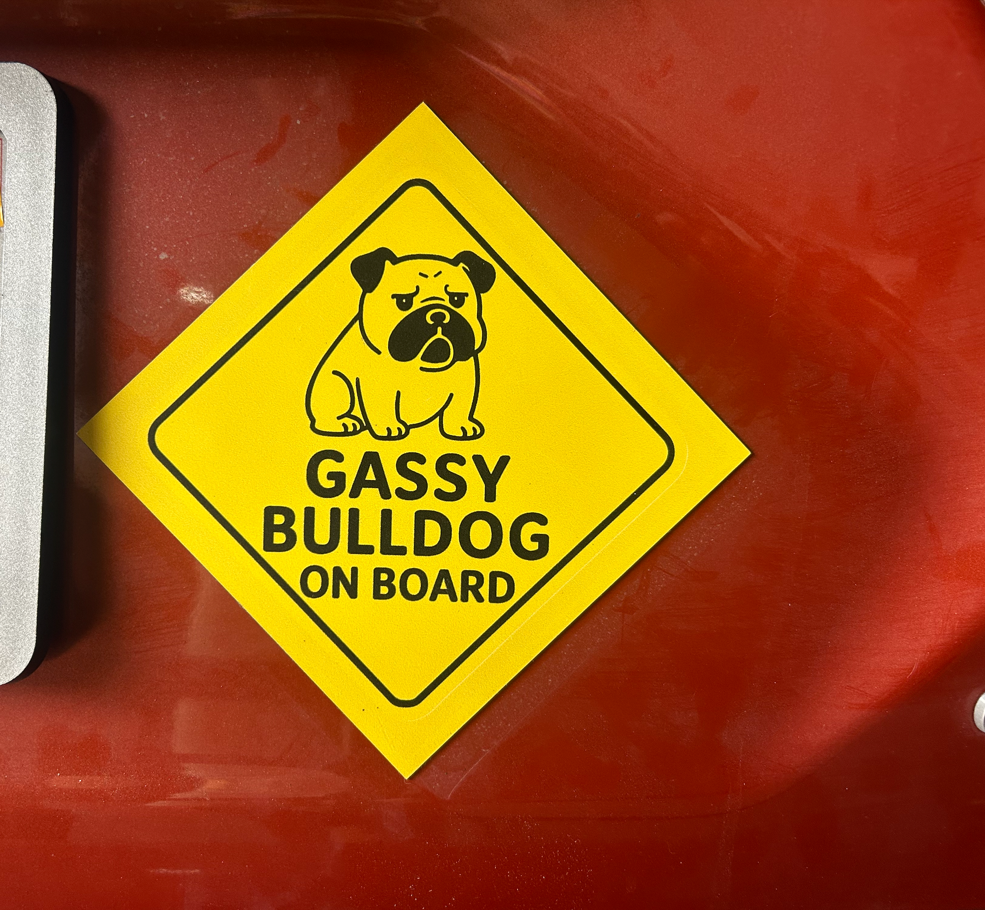 Gassy Bulldog On Board Car Magnet
